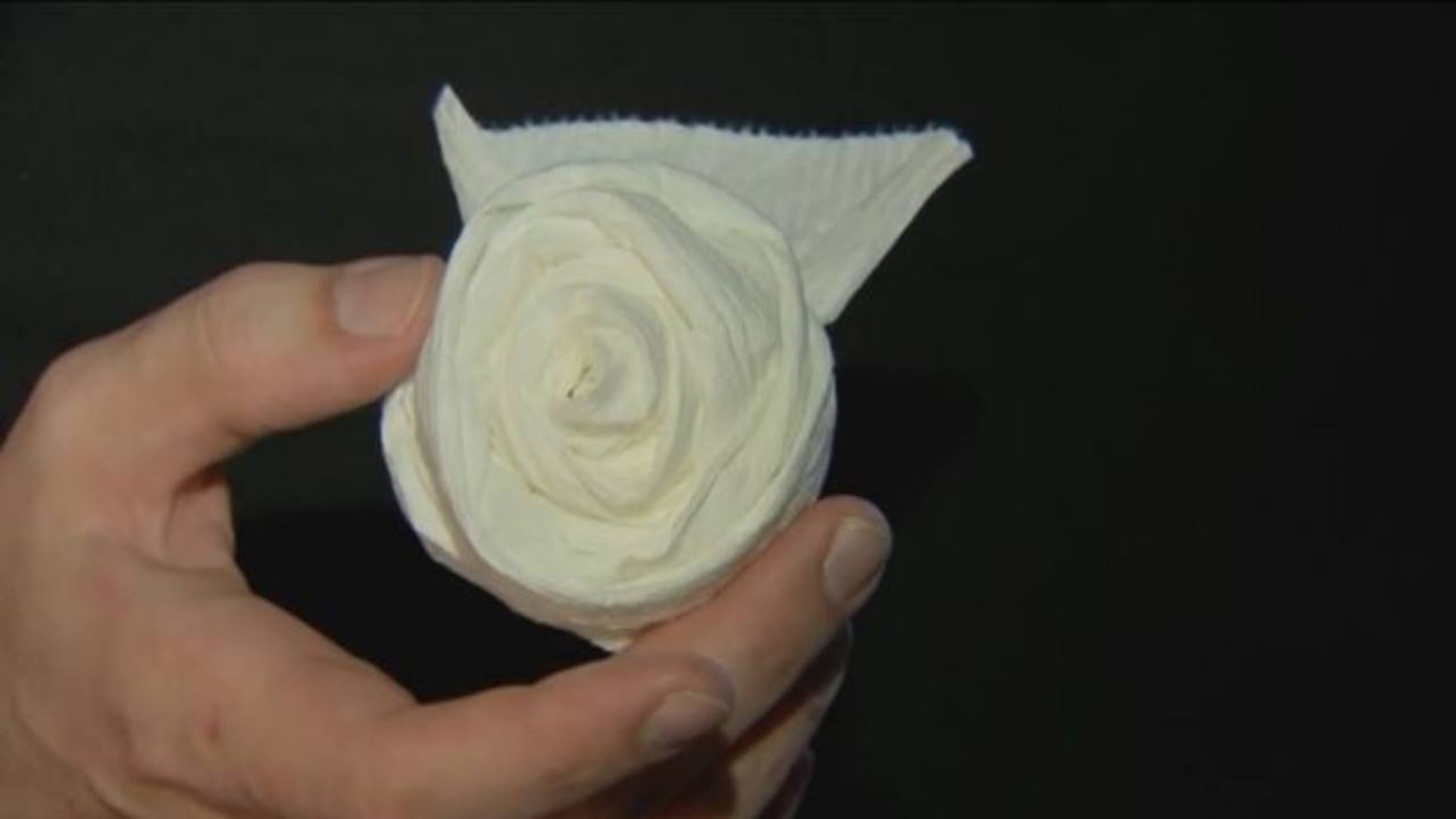 An intruder left an origami rose made of toilet paper after leaving a Massachusetts home.