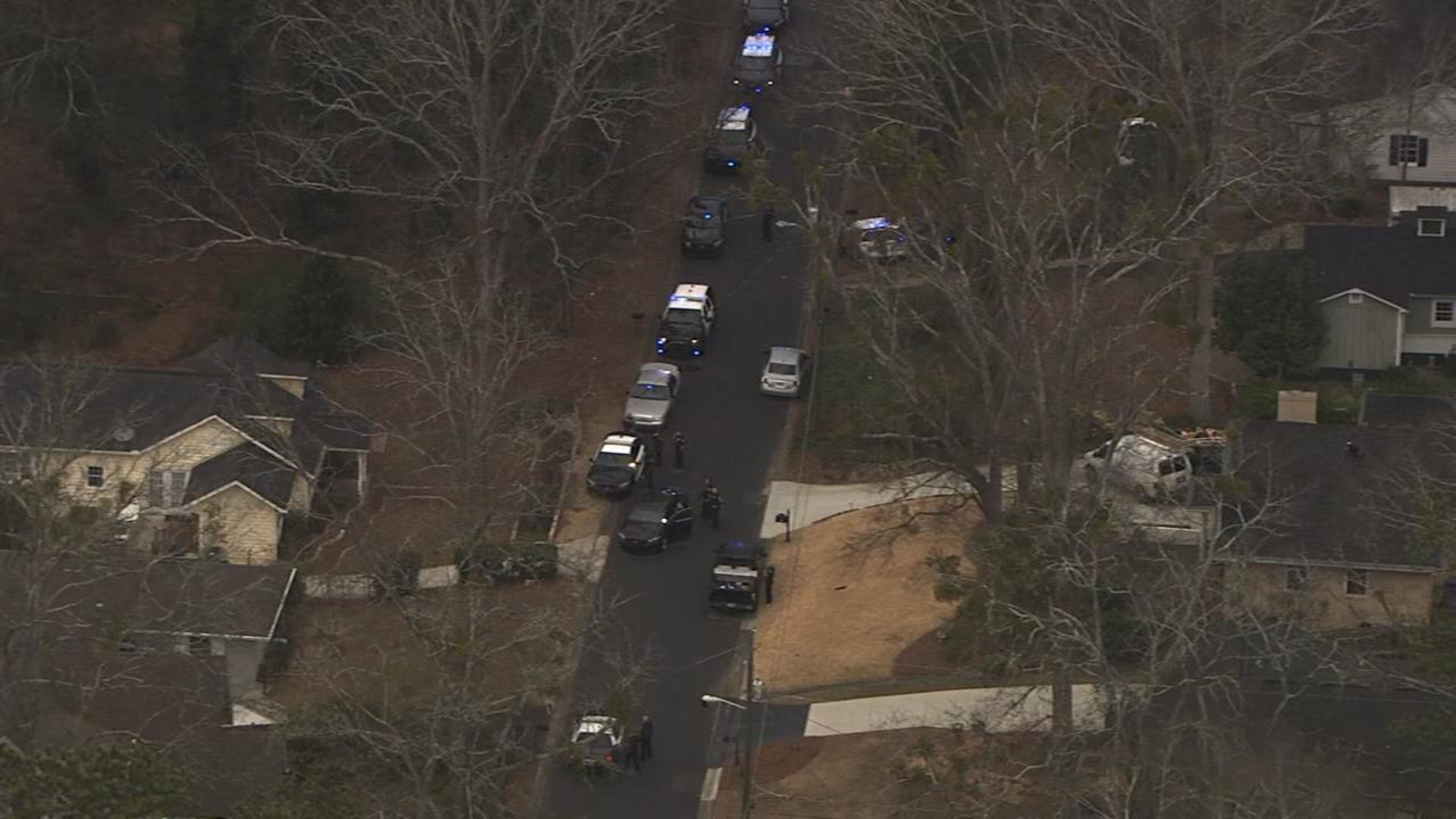 Marietta police surrounded a home on Durham Street on Thursday afternoon. (Credit: Channel 2 Action News)
