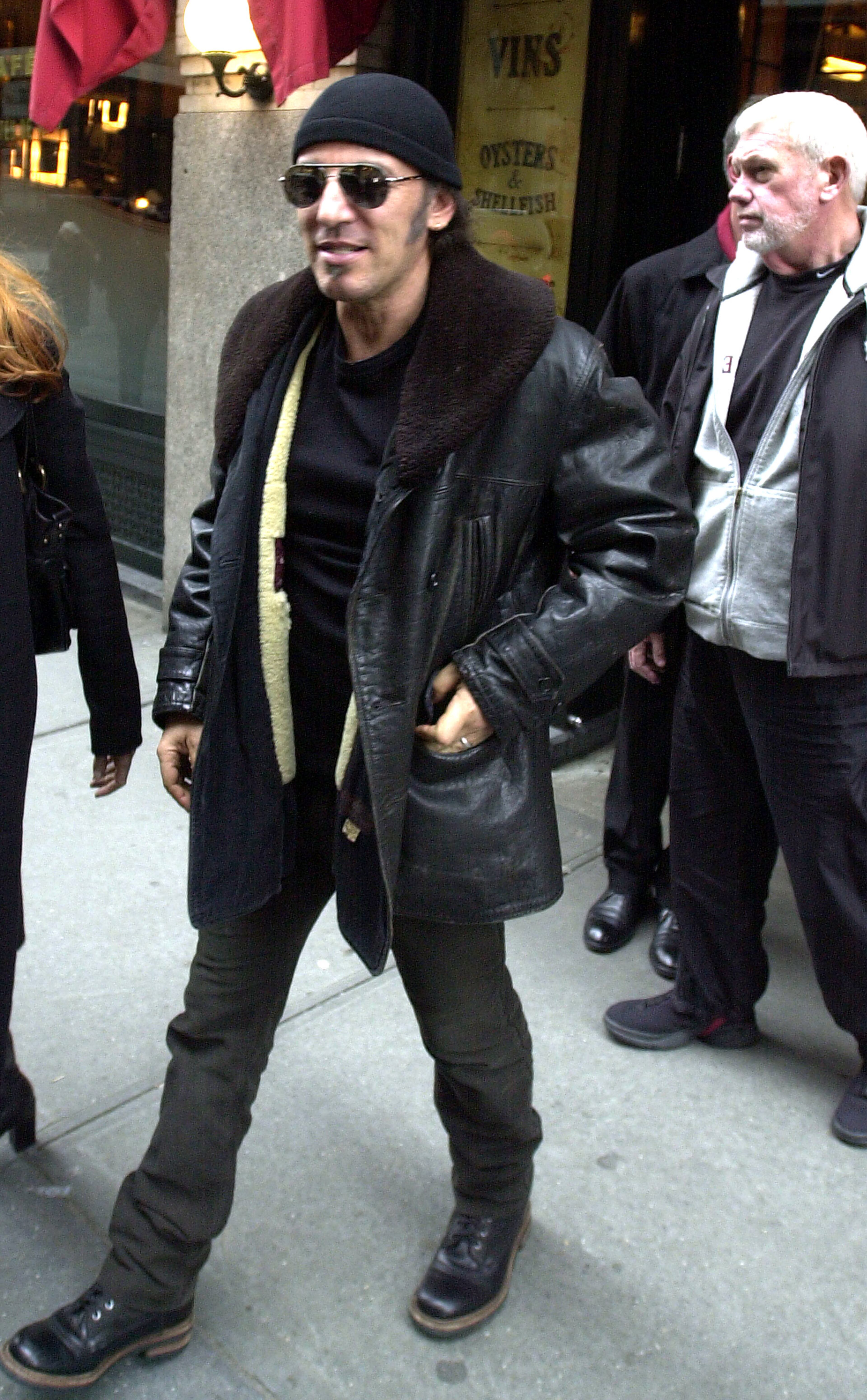 NEW YORK - FEBRUARY 24: Musician Bruce Springsteen walks on the street February 24, 2003 in the Soho neighborhood of New York City. (Photo by Keith Bedford/Getty Images)
