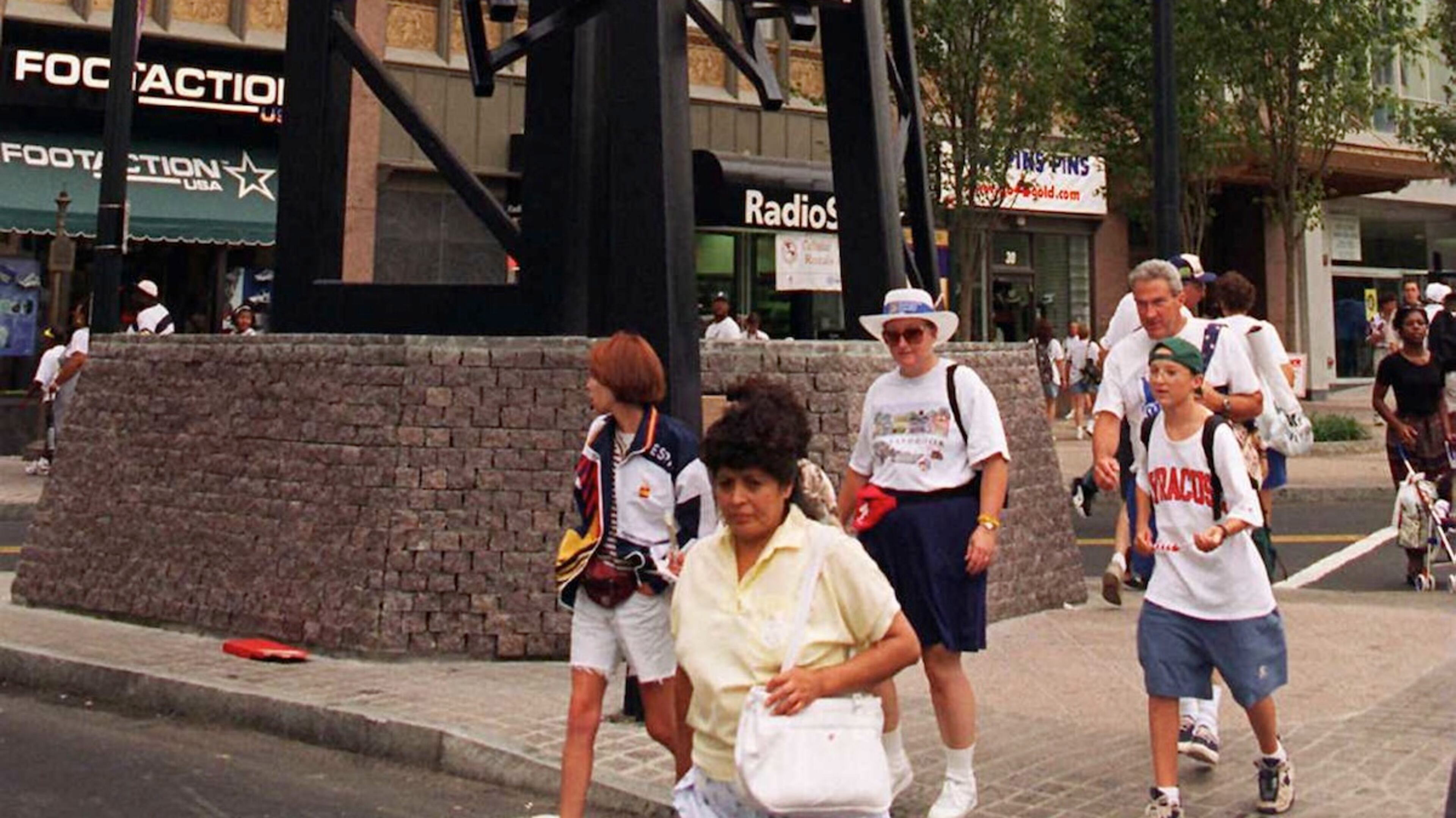 Atlanta artist and former Georgia State professor George Beasley created Five Points Monument in the months leading up to the 1996 Summer Olympics. (Special to the AJC/Jayson Mellom) 7/96