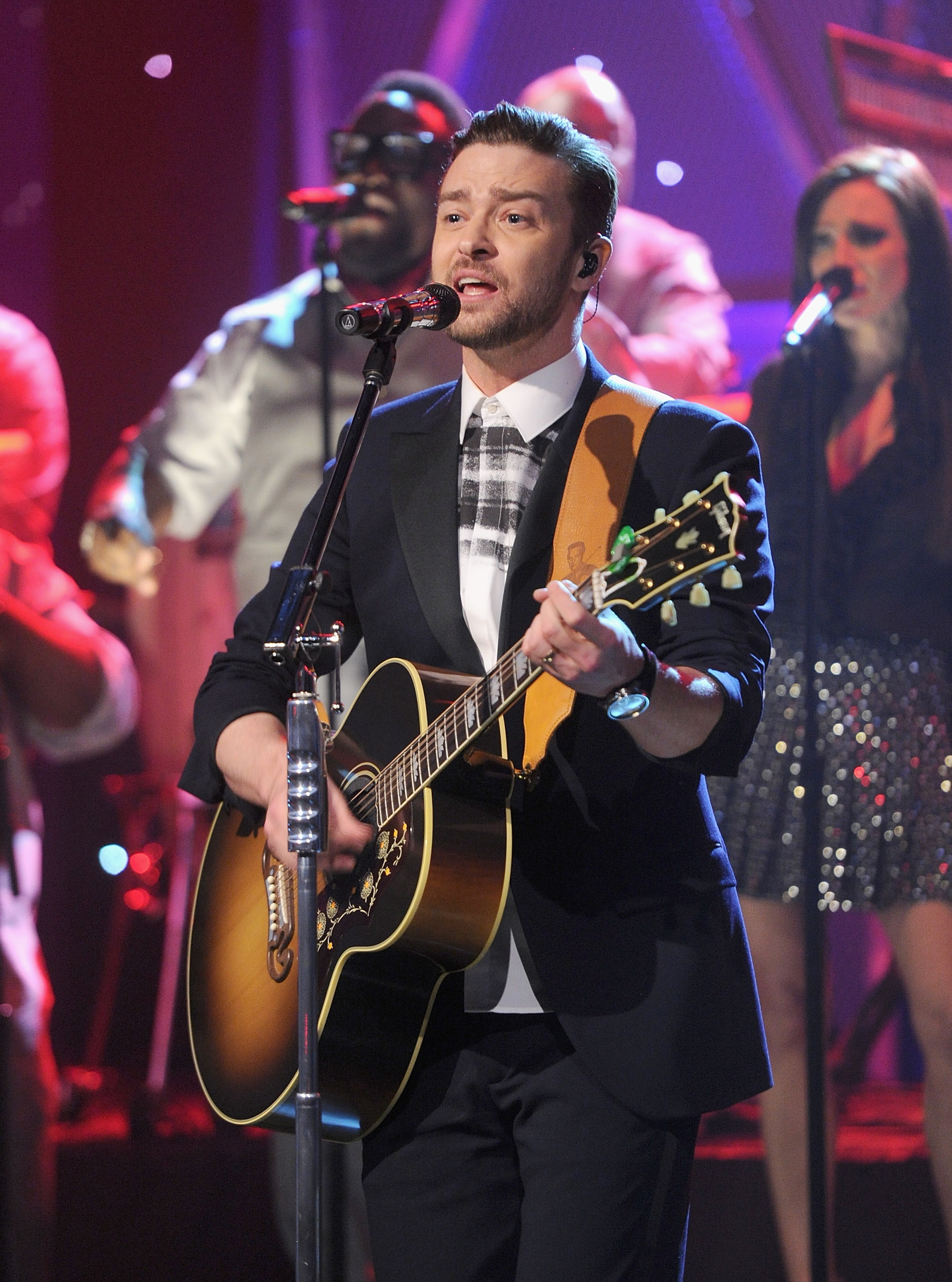NEW YORK, NY - FEBRUARY 21: Actor/musician Justin Timberlake performs on "The Tonight Show Starring Jimmy Fallon" at Rockefeller Center on February 21, 2014 in New York City. (Photo by Jamie McCarthy/Getty Images for The Tonight Show Starring Jimmy Fallon)