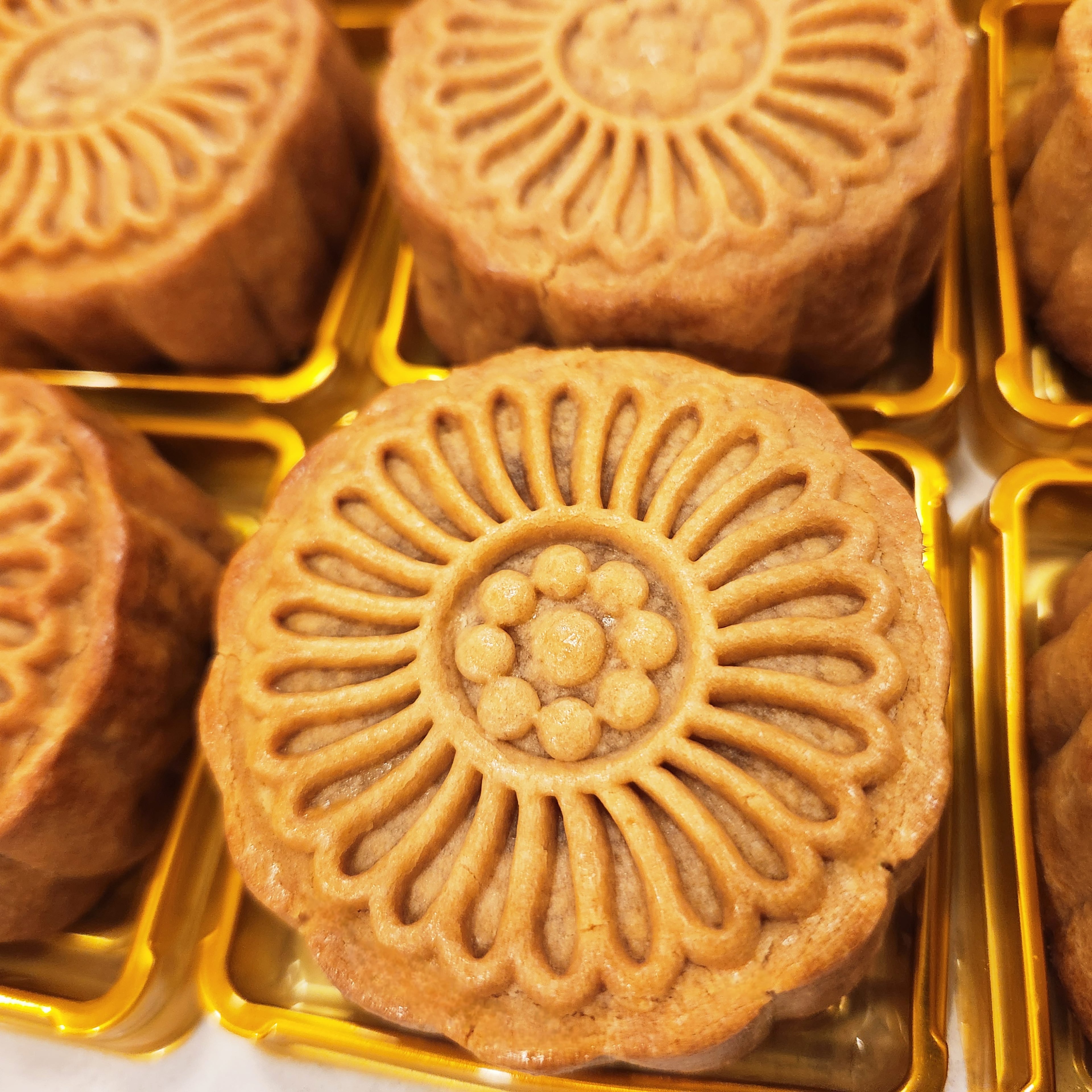 Vegan and gluten-free mooncakes from Love It Gluten Free Bakery are available at various farmers markets through the end of September. (Courtesy of Taising Chen)