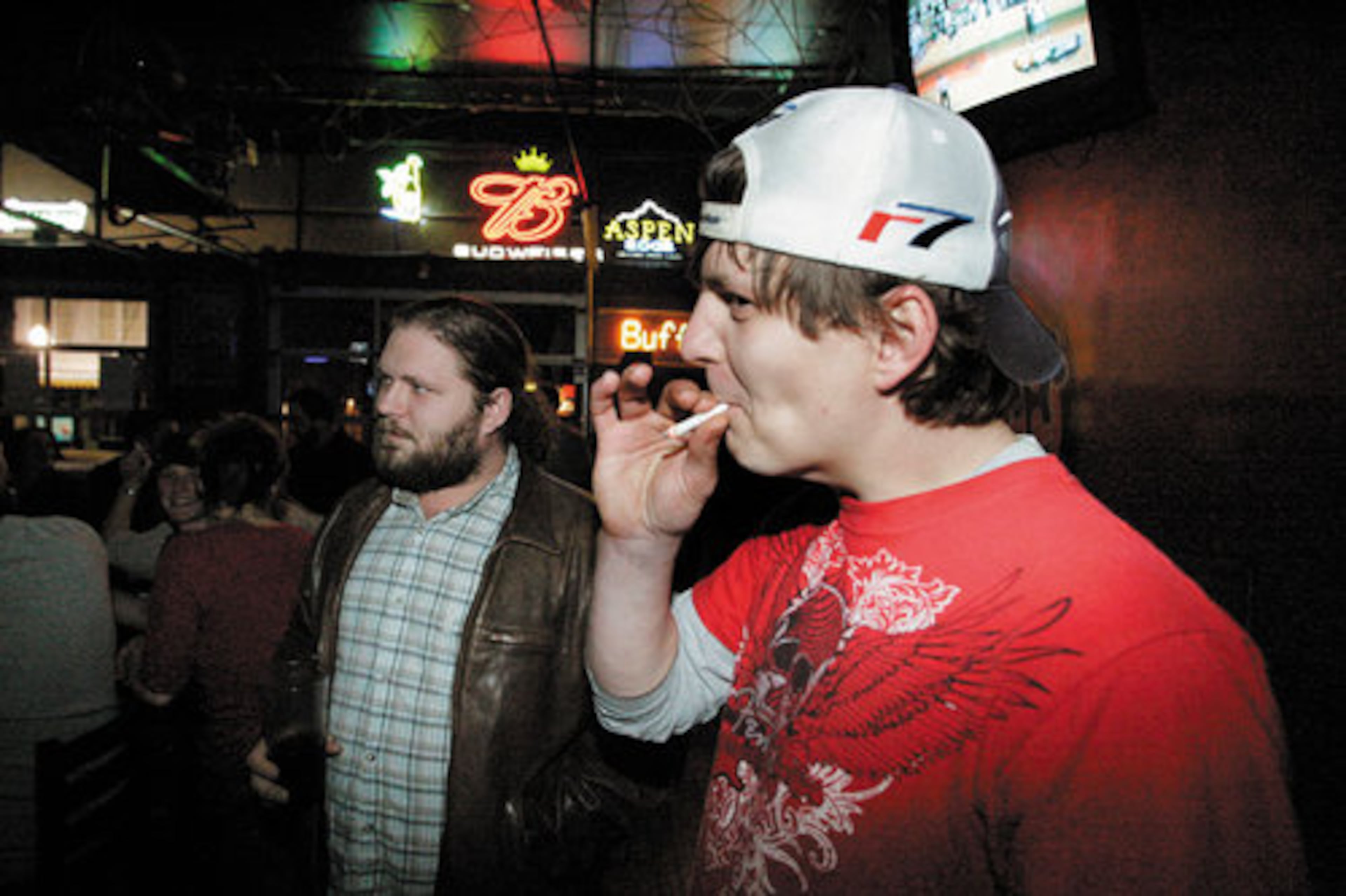 The allegation has riled the town. Here, Paul Kurcikevicus, 24, right, smokes at Buffington's bar in Milledgeville, Ga. Kurcikevicus says he spoke to Pittsburgh Steelers quarterback Ben Roethlisberger on Thursday night at Buffington's.