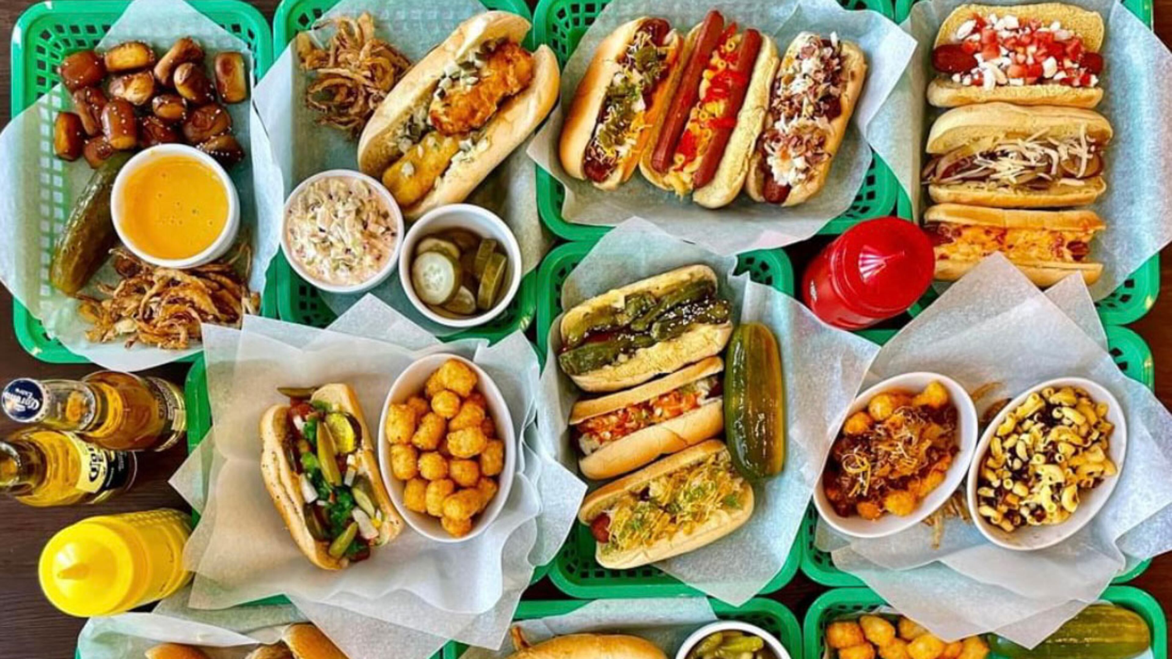 Menu items from Nauti Dog Grill at Alpharetta City Center.