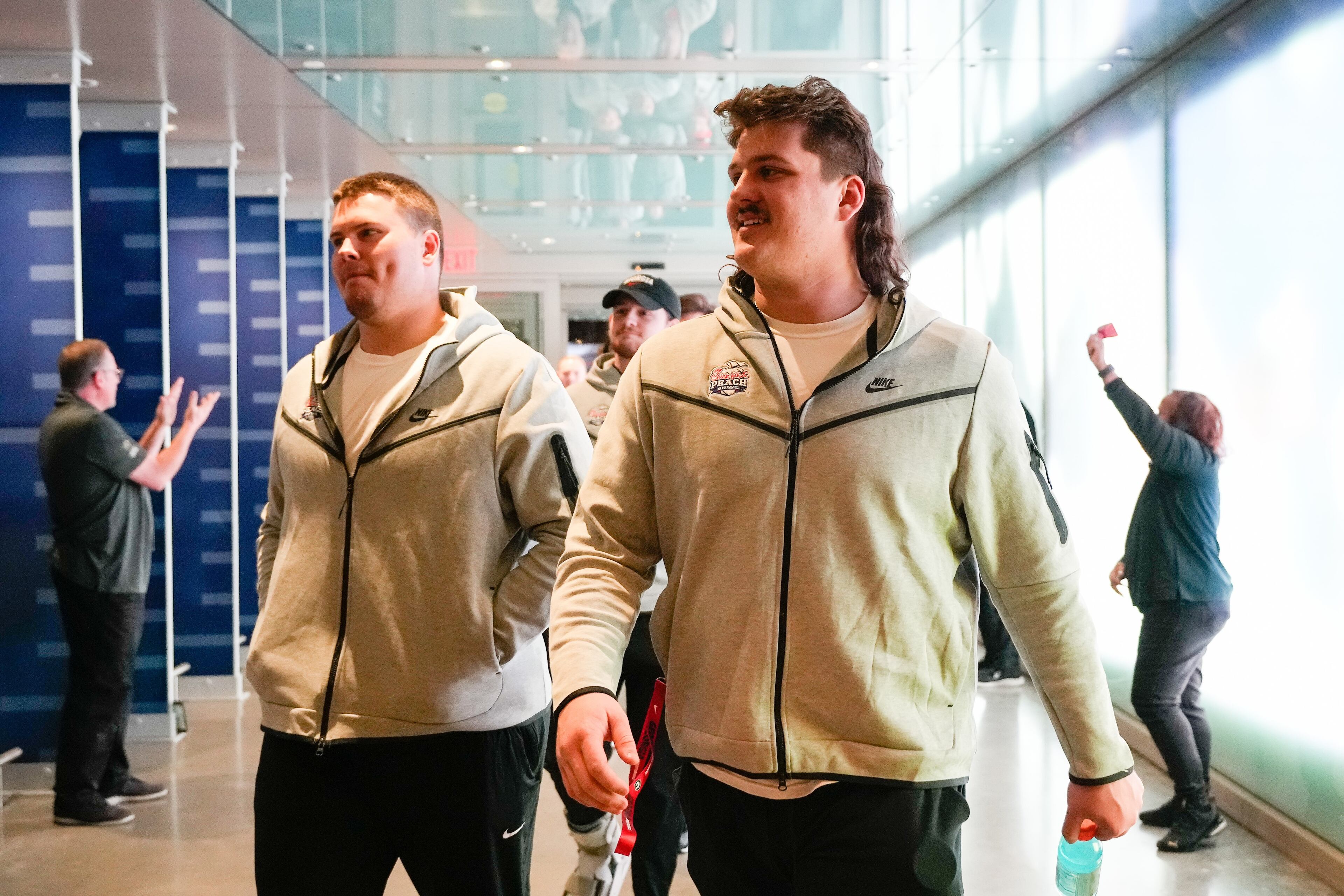 The Georgia Bulldogs tour the College Football Hall of Fame on Dec. 26, 2022 in Atlanta. No. 1 Georgia will face No. 4 Ohio State in the 2022 CFP Semifinal at the Chick-fil-A Peach Bowl on Dec. 31, 2022. (Photo by Paul Abell/Chick-fil-A Peach Bowl)