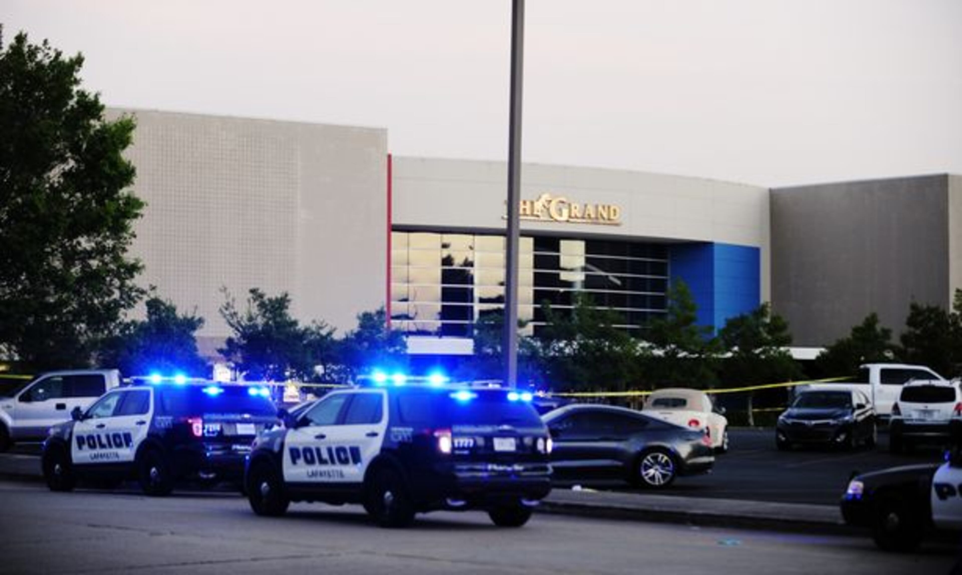 Police surround the scene following a shooting at a movie theater Thursday, July 23, 2015, in Lafayette, La. (AP)