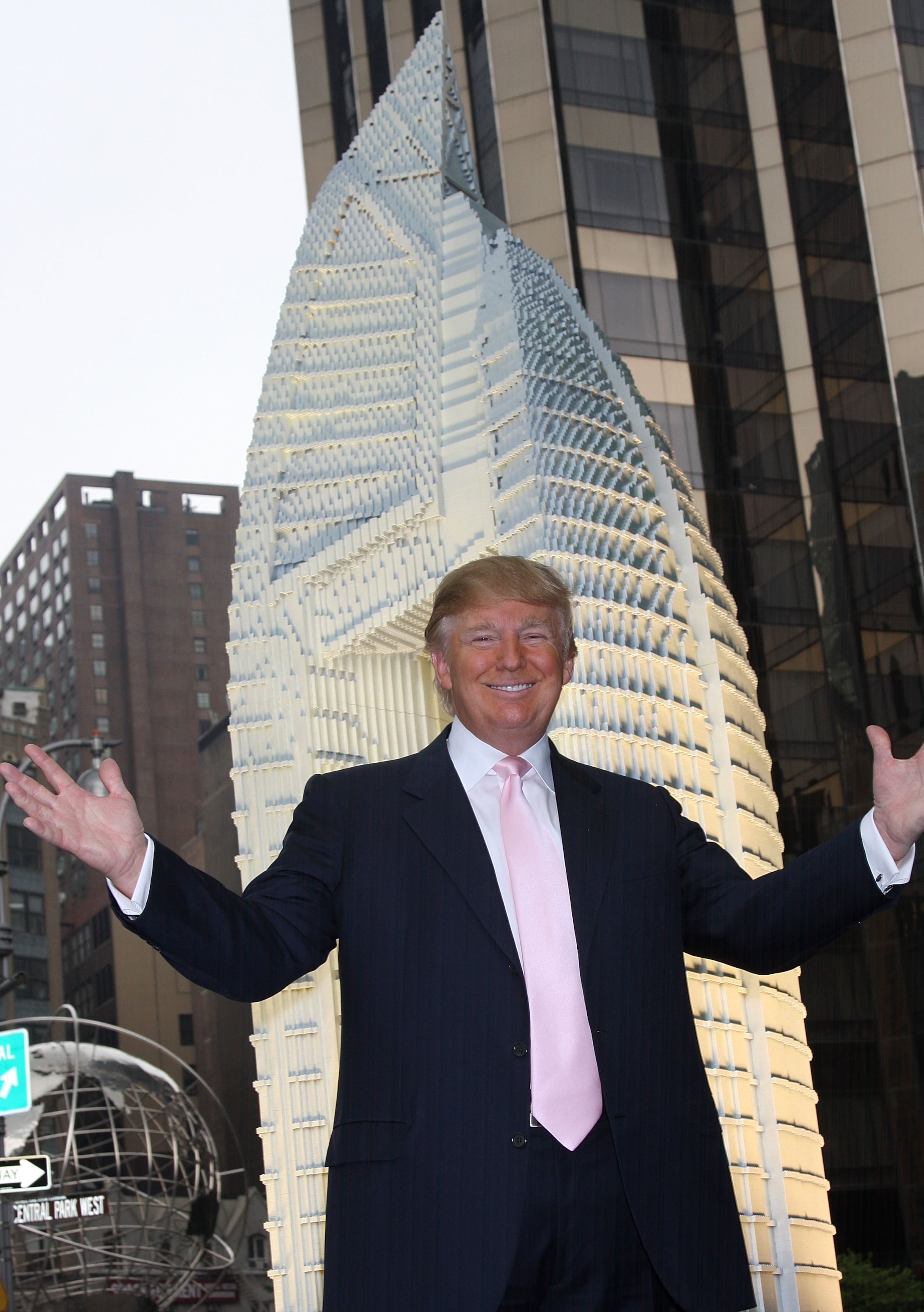 NEW YORK - JUNE 23: Donald Trump attends the debut of a Lego replica of the Trump International Hotel & Tower Dubai on June 23, 2008 at Central Park in New York City. (Photo by Will Ragozzino/Getty Images)