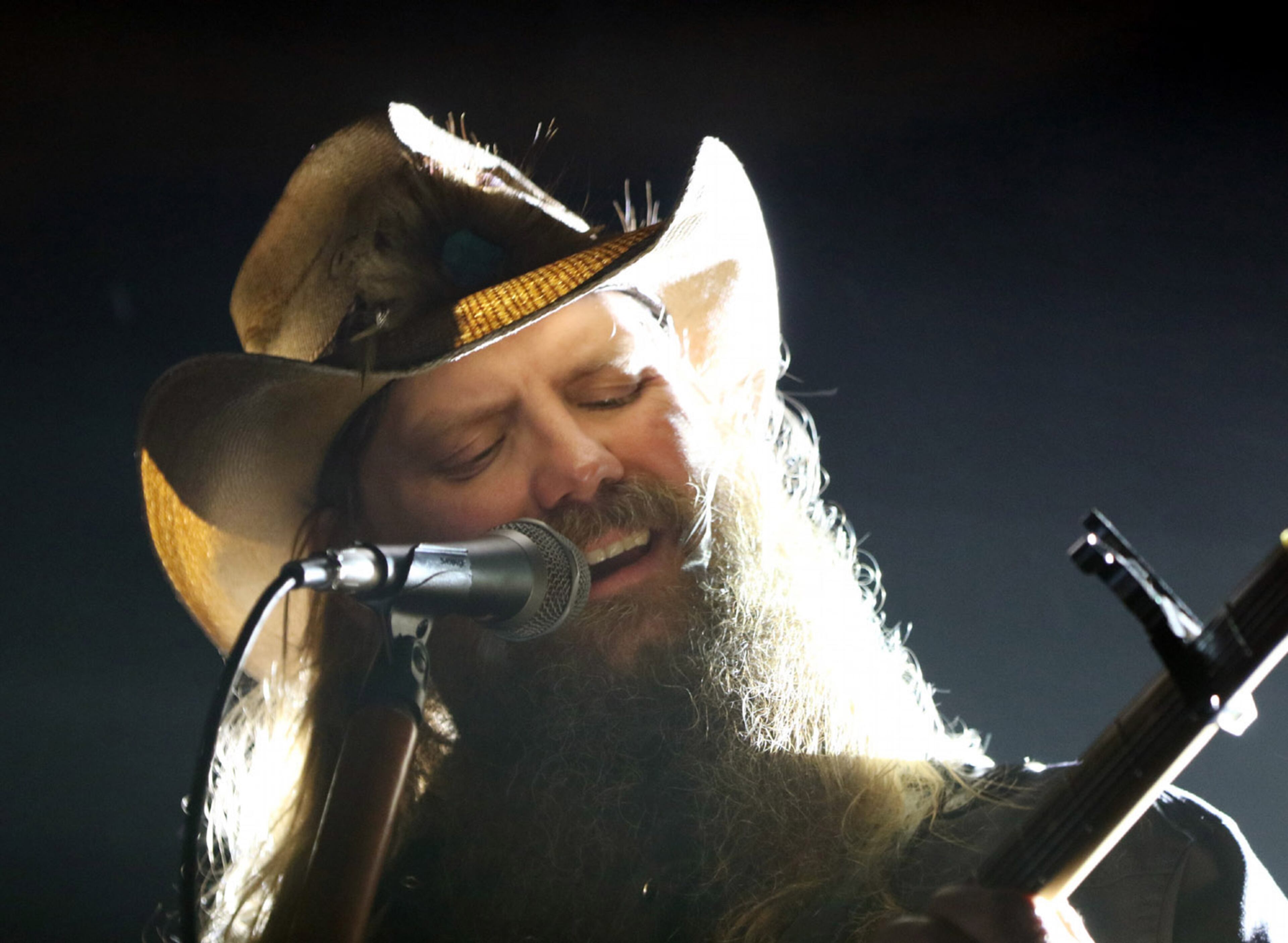 Chris Stapleton performs "Up On Cripple Creek." The country music star sold out Ameris Bank Amphitheatre in Alpharetta on Friday, August 27, 2021, with Sheryl Crow and Kendell Marvel opening the show. (Photo: Robb Cohen for The Atlanta Journal-Constitution)