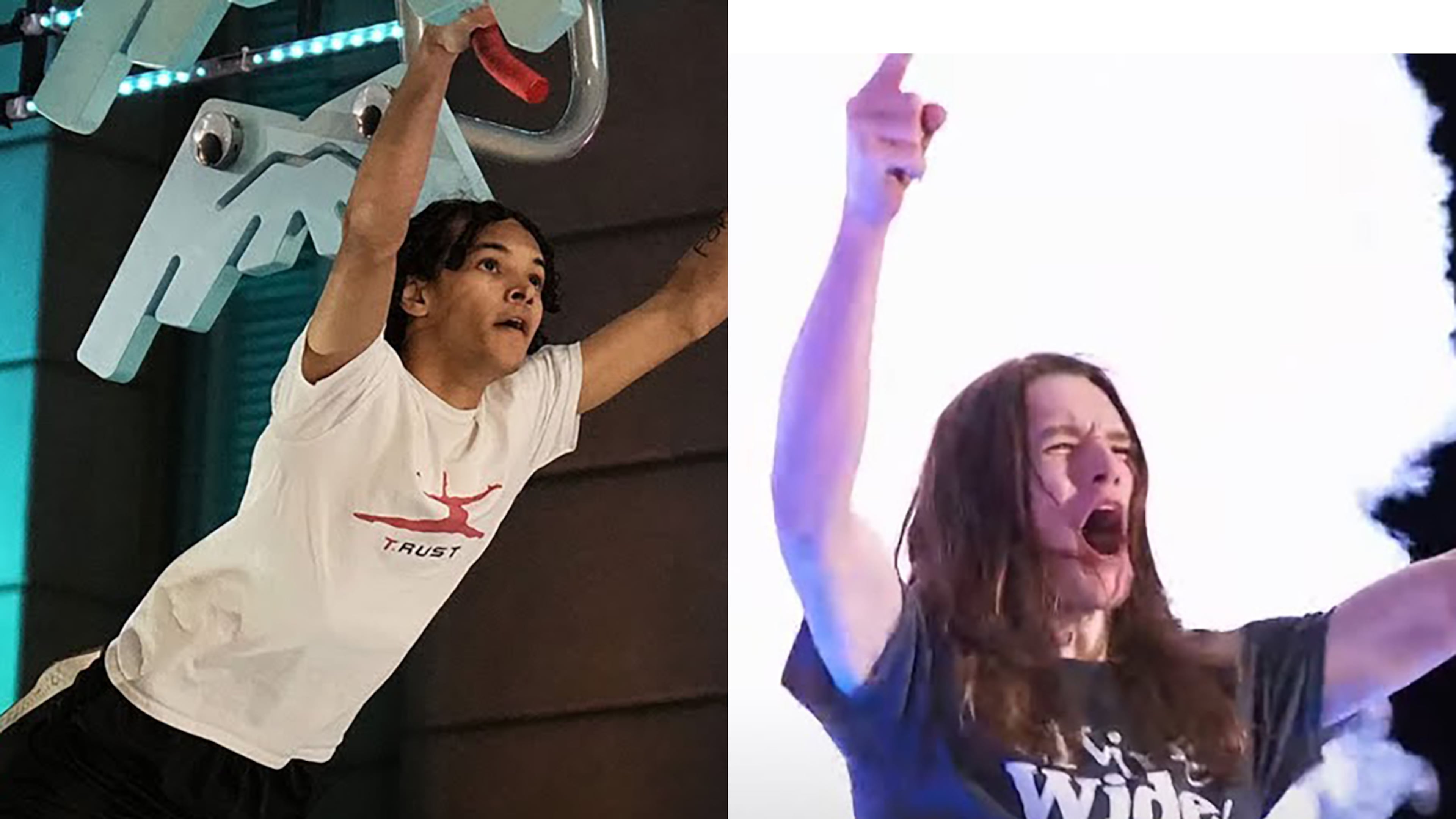 Ethan Bartnicki (left) and Marietta teen buddy Christopher Harding Jones both made it to the finals of "American Ninja Warrior" this year. NBC