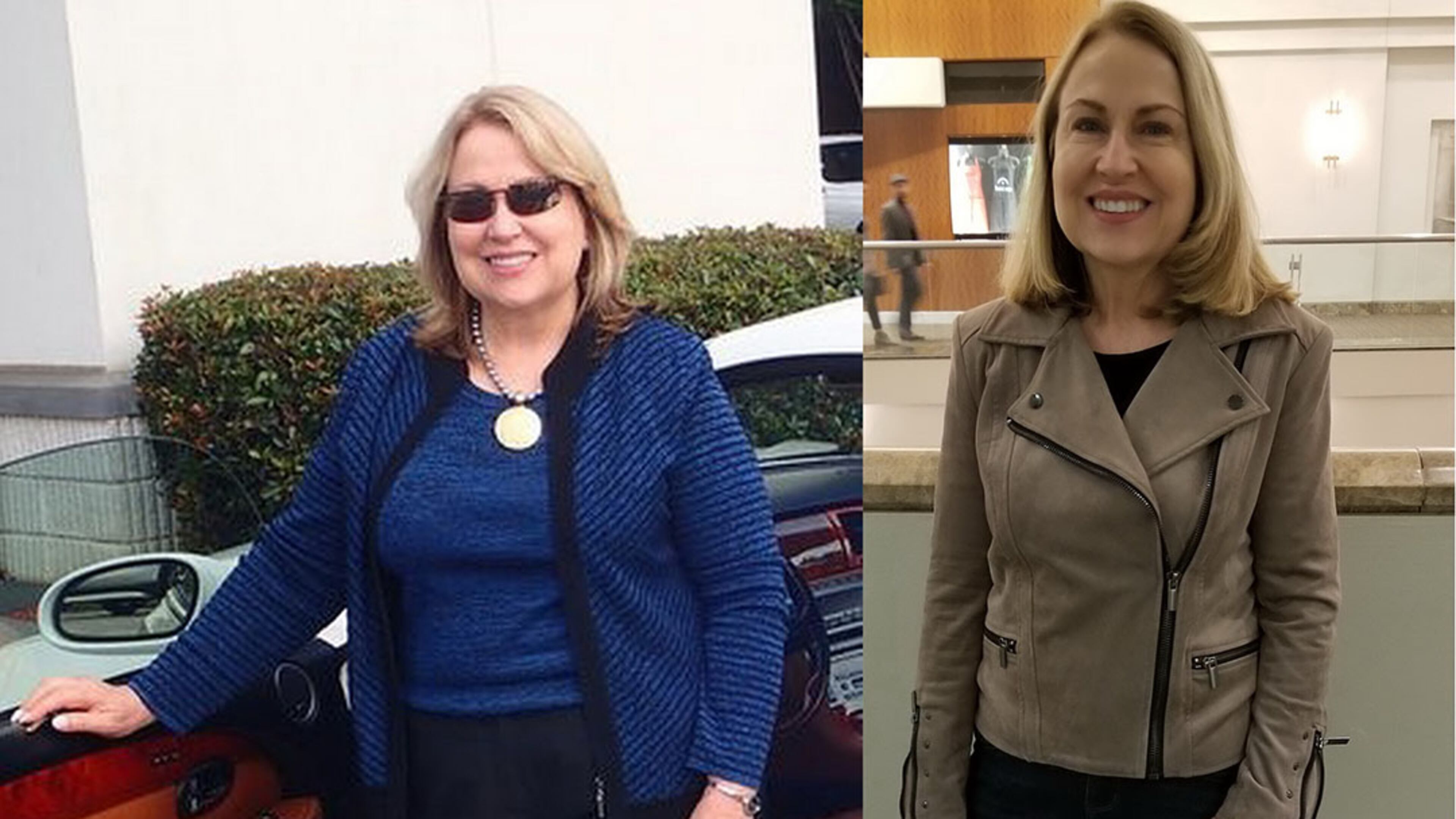 In the photo on the left, taken in July 2016, Treicia Brooks weighed 195 pounds. In the photo on the right, taken last month, she weighed 137 pounds. (Photos contributed by Treicia Brooks)