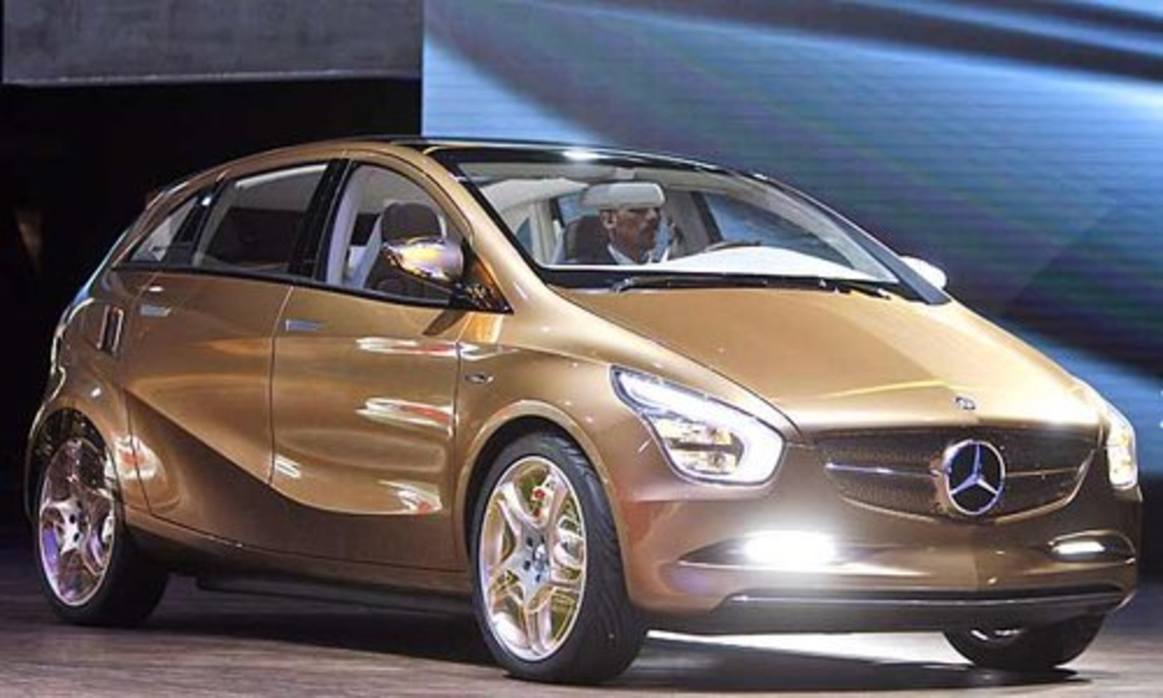 The Mercedes concept car Blue Zero E-Cell. The electric motor is said to push the E-cell Plus to 62 mph in under 11 seconds and on to a top speed of 93 mph.