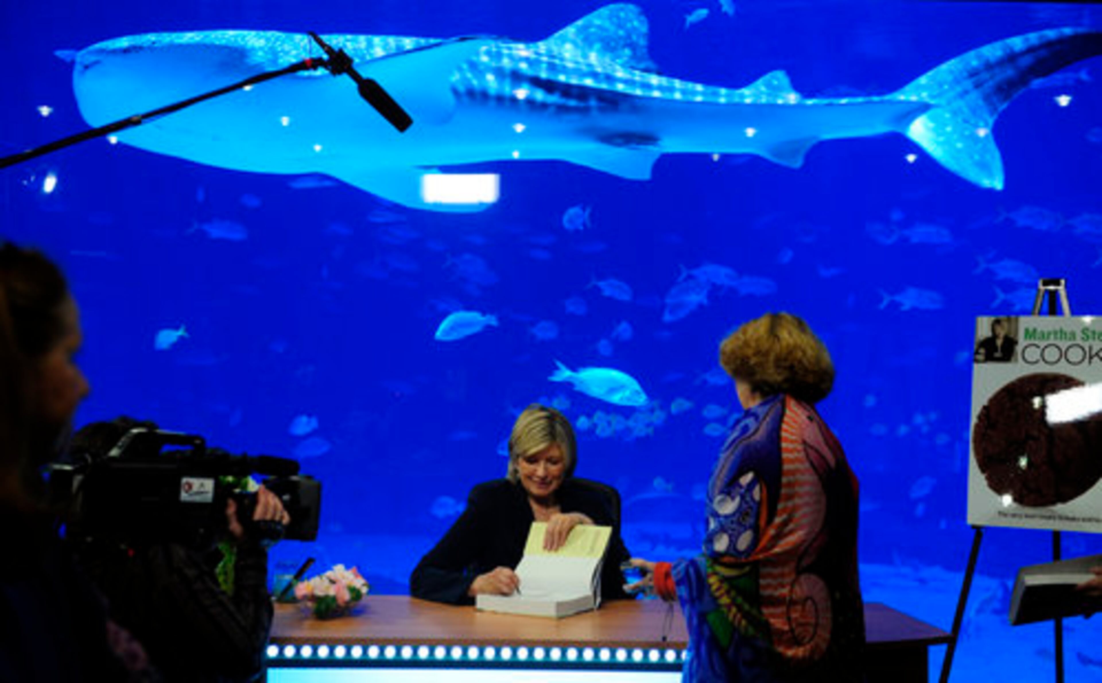 Stewart signs books in the Oceans Ballroom.