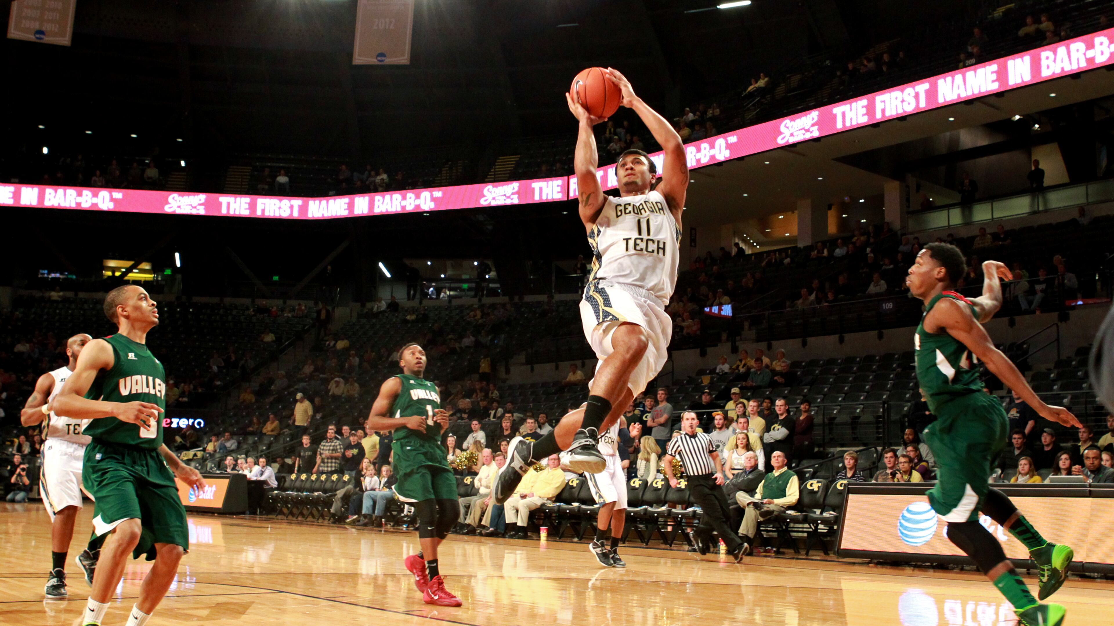 Georgia Tech Yellow Jackets guard Chris Bolden (11) makes a basket in the first half of their game against the Mississippi Valley State Delta Devils at McCamish Pavilion Tuesday night in Atlanta, Ga., November 26, 2013.
