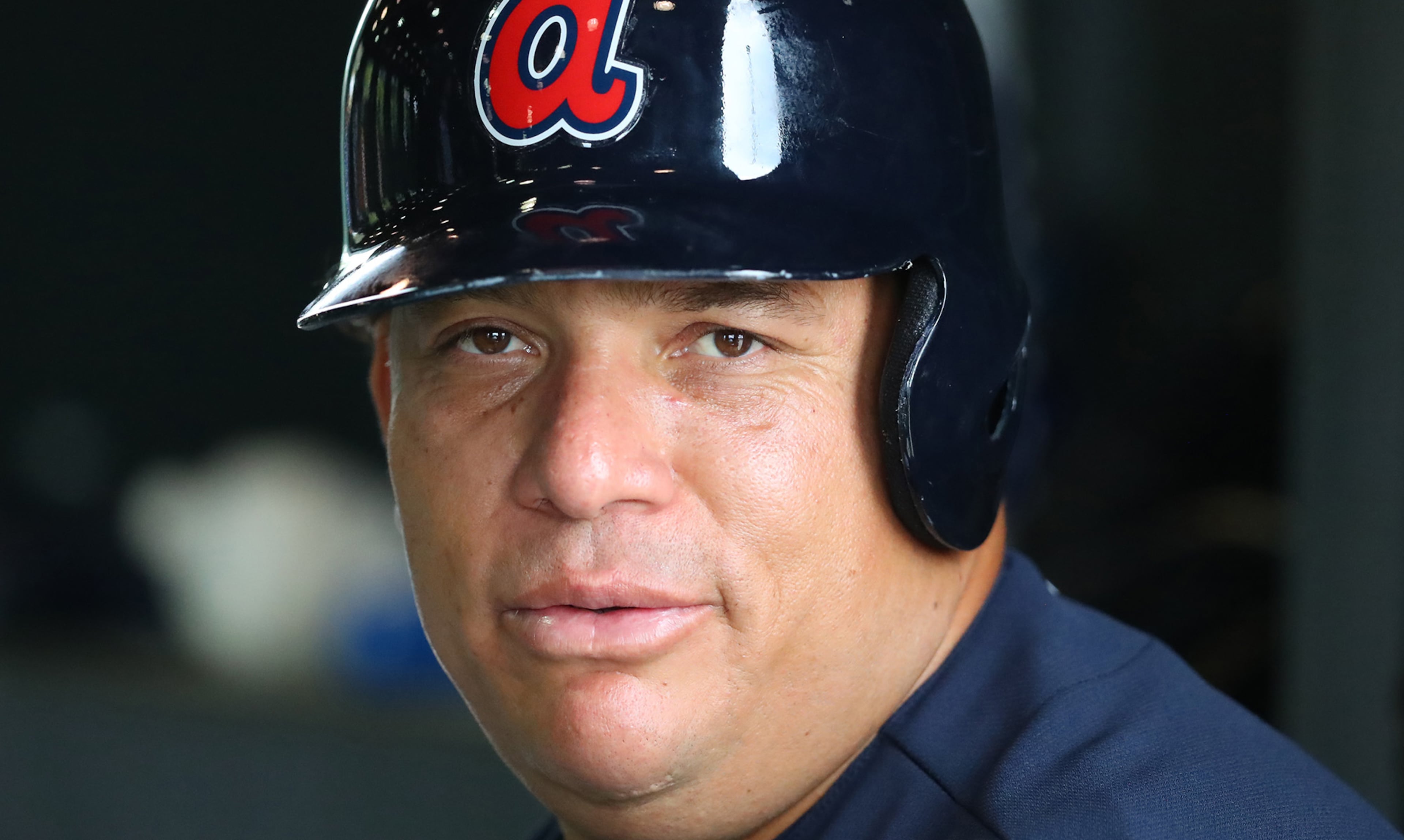 February 21, 2017, Lake Buena Vista, FL: Braves pitcher Bartolo Colon takes batting practice during spring training on Tuesday Feb. 21, 2017, at the ESPN Wide World of Sports in Lake Buena Vista. Curtis Compton/ccompton@ajc.com