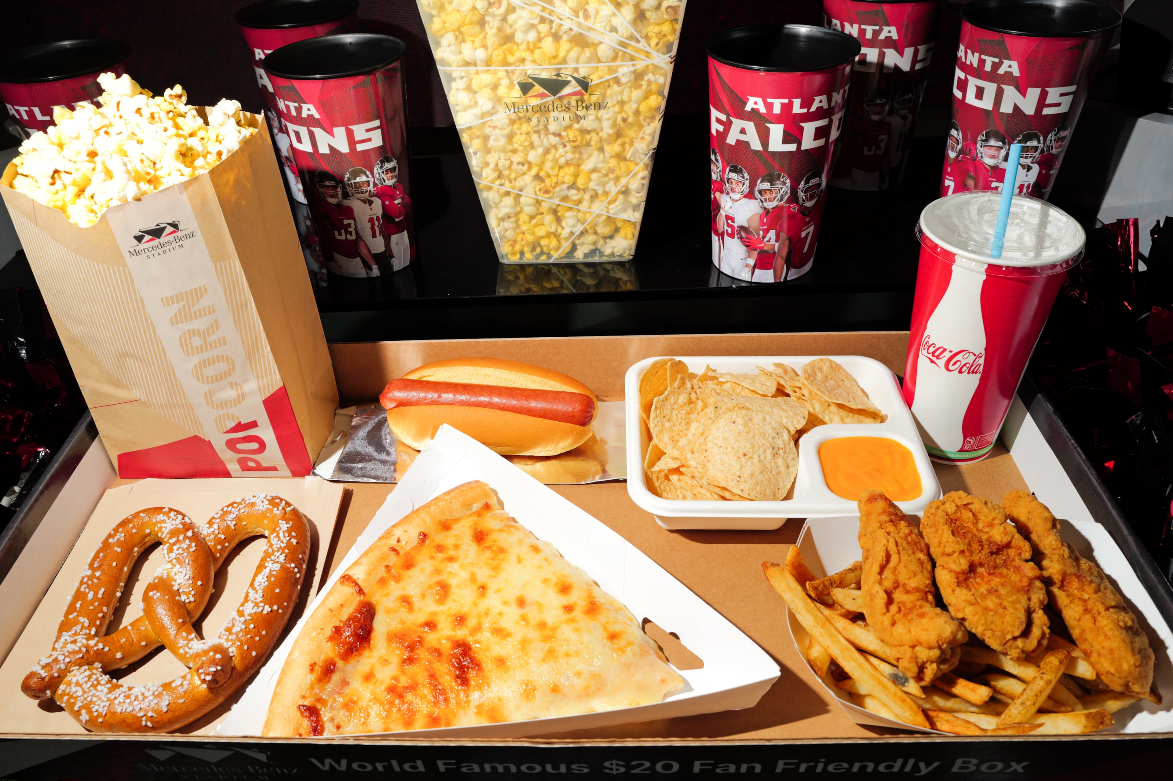 The Fan Friendly Box includes seven items and costs $20. (Arvin Temkar/AJC)