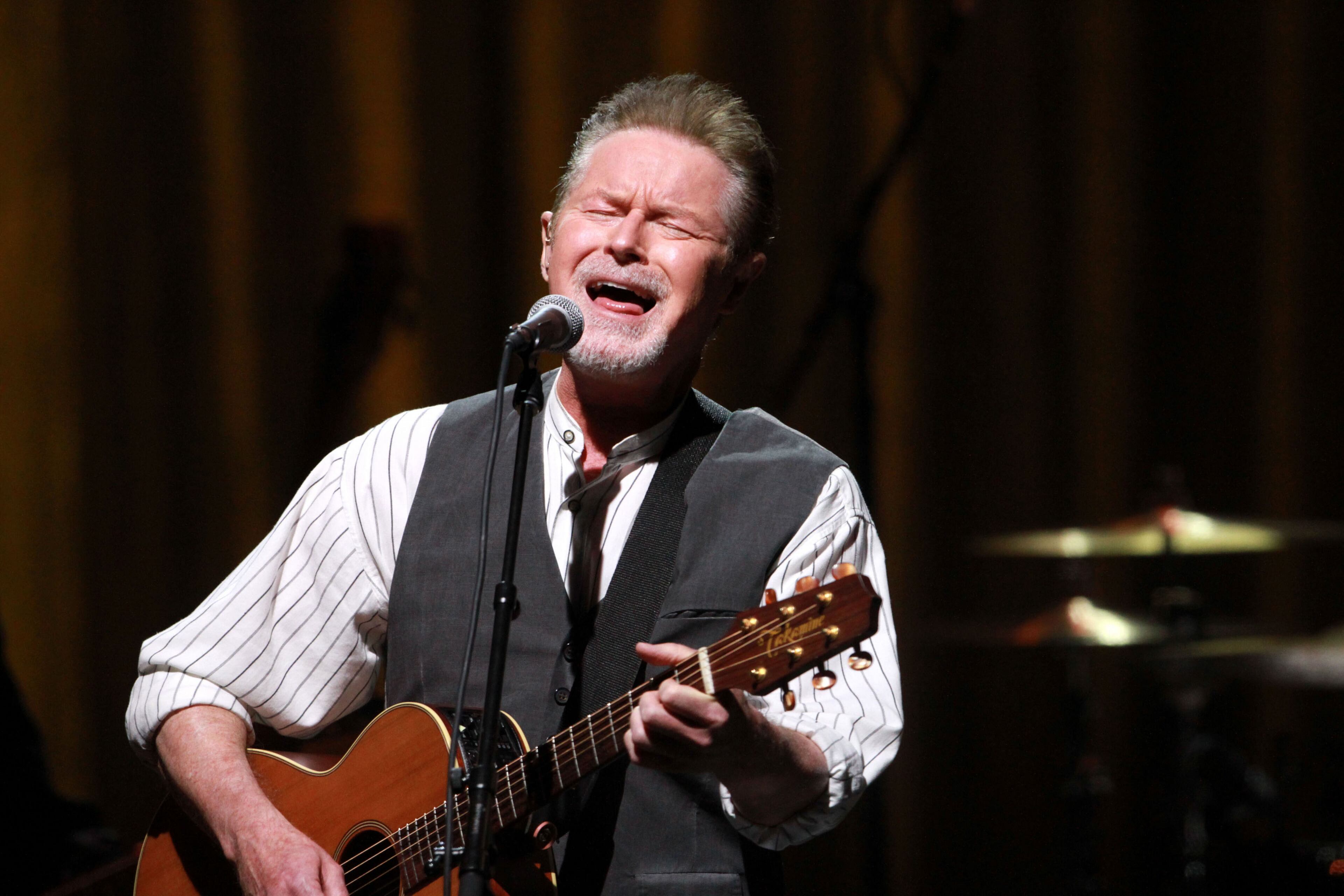 Singer-songwriter, producer, drummer and founding member of The Eagles, Don Henley entertained a sold-out crowd on his Cass County tour Saturday night, October 17, 2015, at the Cobb Energy Centre in Atlanta. In 2012, Henley was estimated to be the fourth wealthiest drummer in the world, behind Ringo Starr, Phil Collins and Dave Grohl, with a $200 million net worth. Robb D. Cohen / RobbsPhotos.com