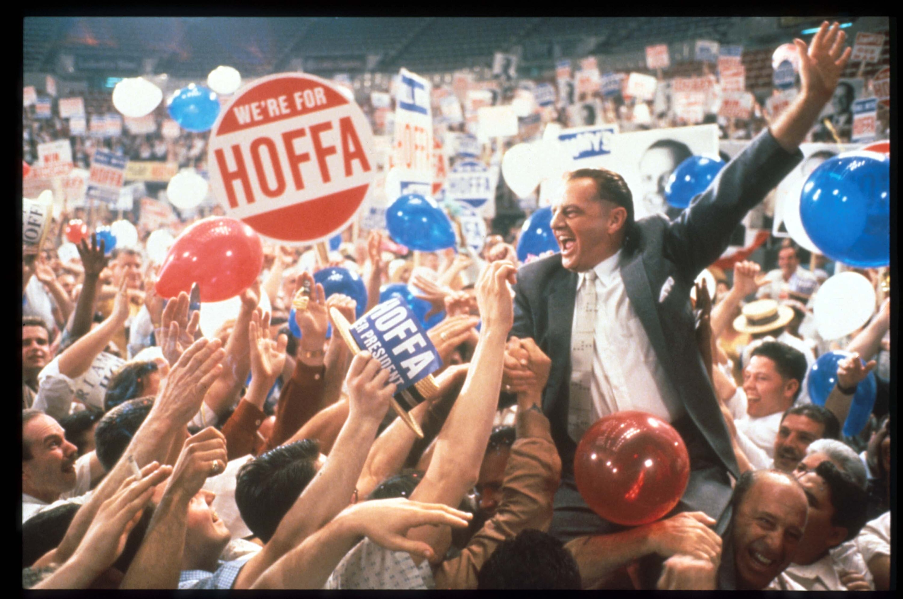 Jack Nicholson plays James R. Hoffa in the film "Hoffa" on June 15, 1991.