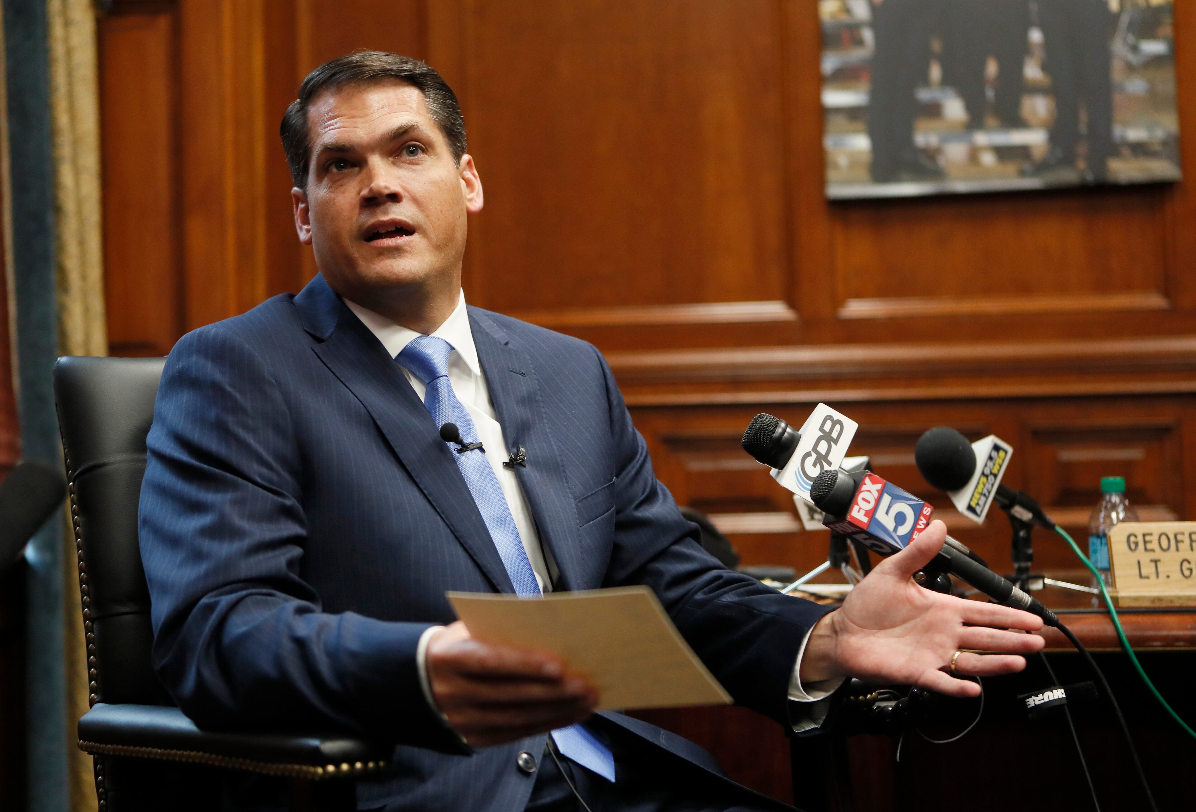 January 13, 2020 - Atlanta - Following the opening of the 2020 General Assembly, Lieutenant Governor Geoff Duncan held a press conference to discuss his priorities for the 2020 legislative session and take questions. The Georgia General Assembly started its 2020 session amid a backdrop of an election year. Bob Andres / bandres@ajc.com