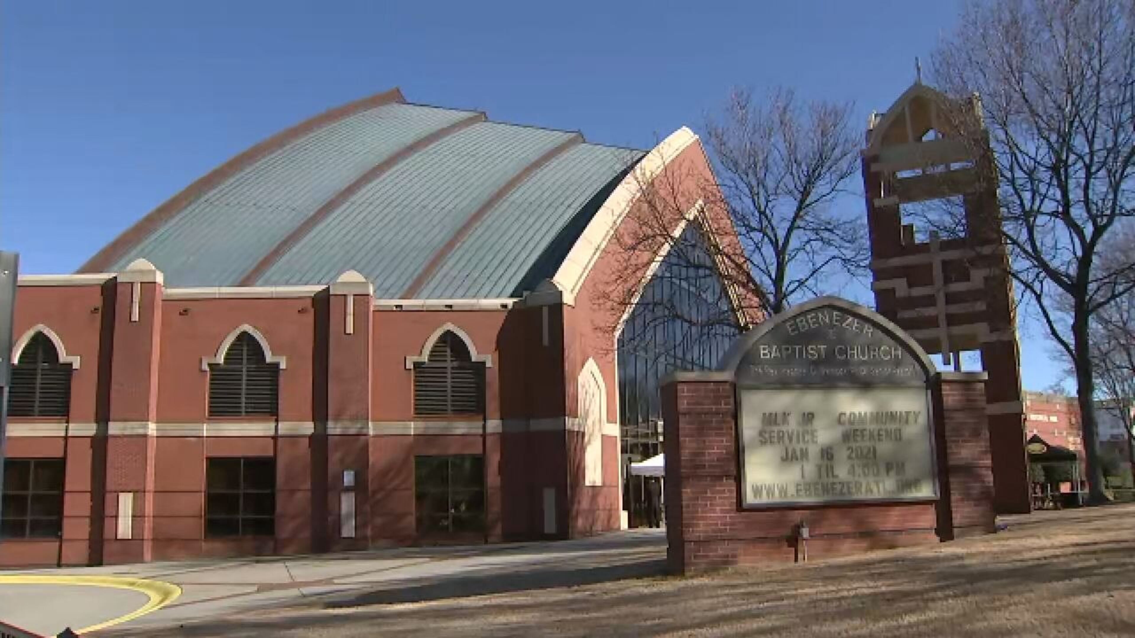 A front view of Ebenezer Baptist .