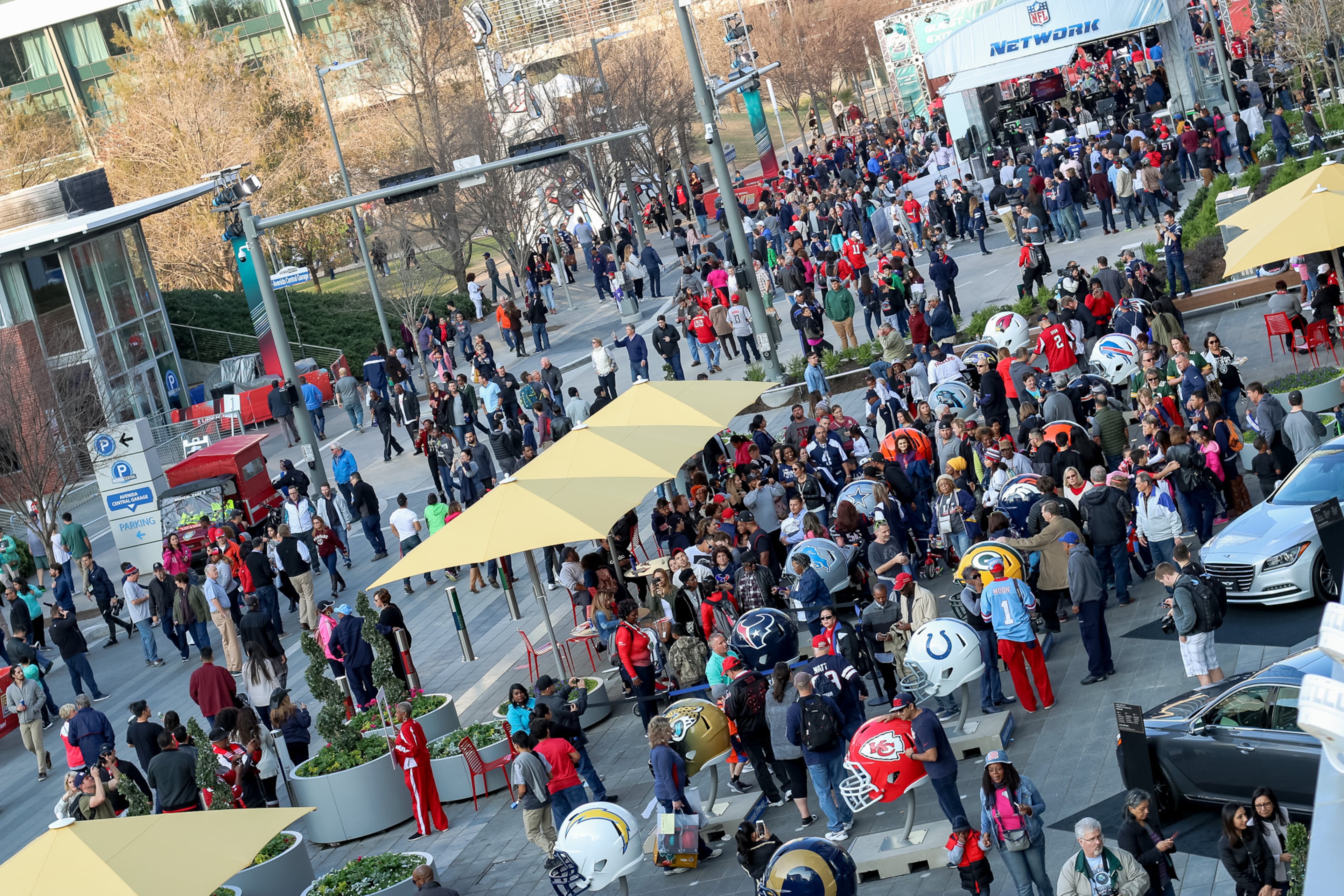 Atlanta Falcons fans have descended upon Houston to celebrate and cheer on the Falcons who will face off against the New England Patriots at Super Bowl 51 on Sunday, February 5. (Janay Kingsberry/AJC)