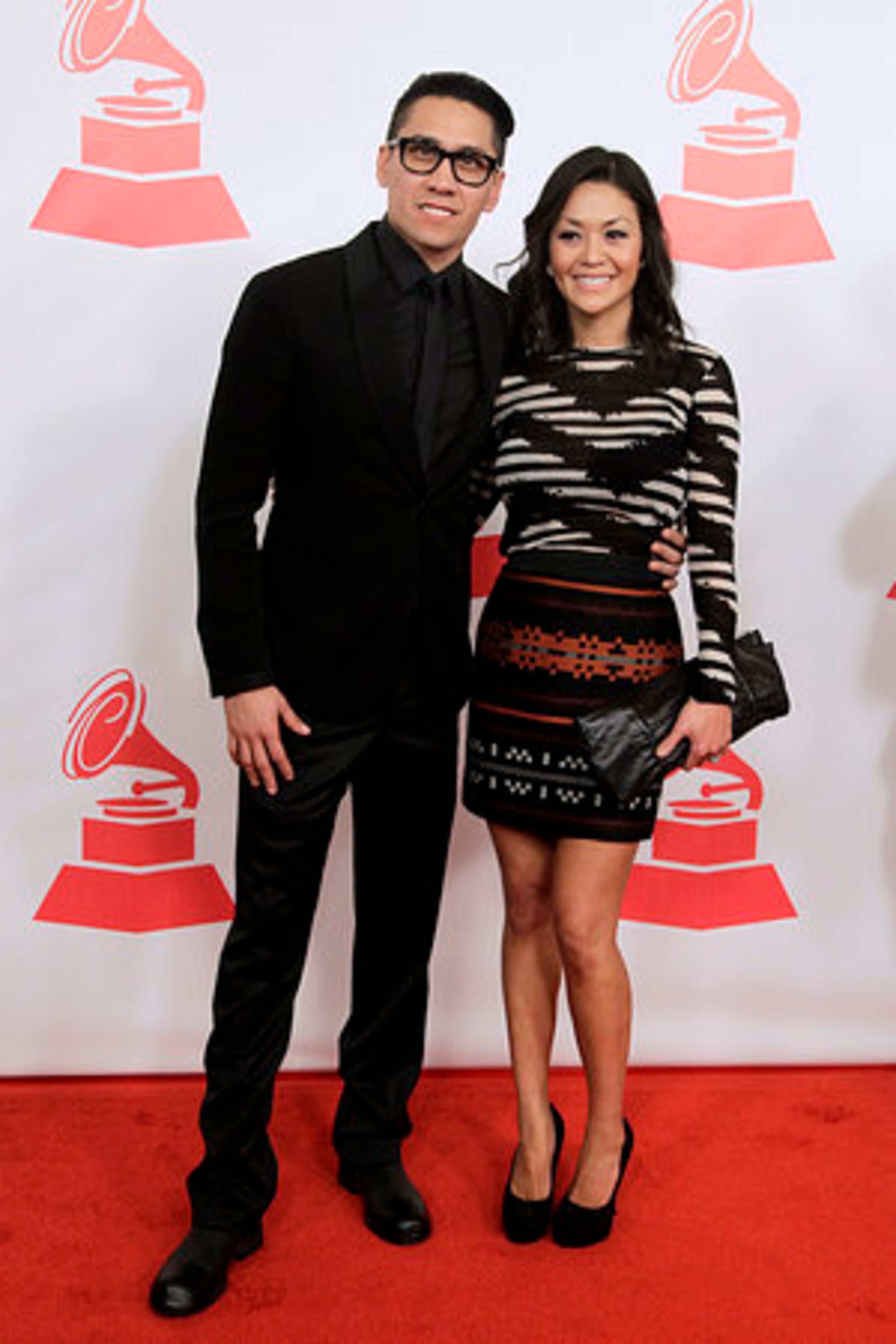 Taboo, left, and Jaymie Dizon arrive.