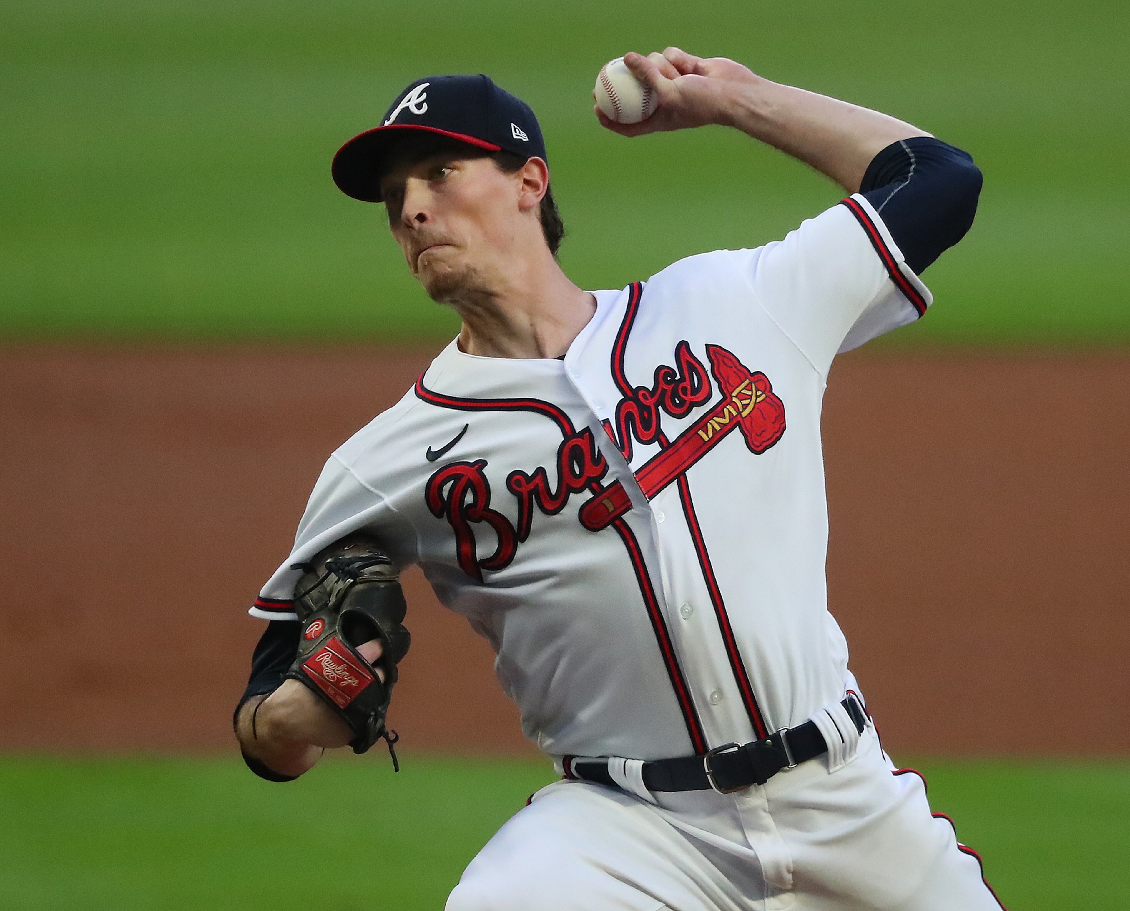 Braves pitcher Max Fried delivers against the Washington Nationals. “Curtis Compton / Curtis.Compton@ajc.com”