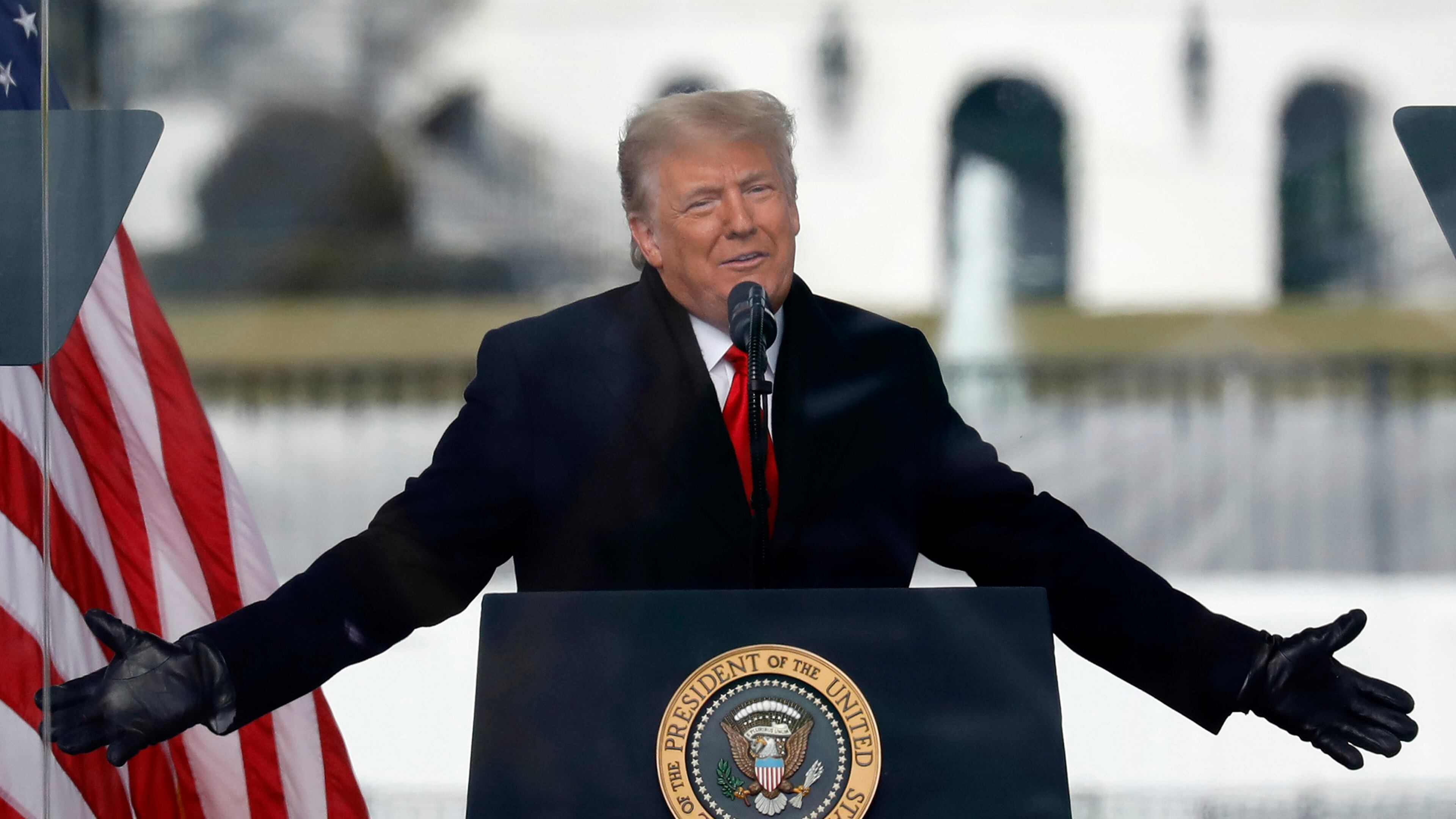 U.S. President Donald Trump speaks at a rally on the Ellipse on Wednesday, Jan. 6, 2021, near the White House in Washington, D.C., shortly before his supporters stormed the U.S. Capitol. Gripas/Abaca Press/TNS)