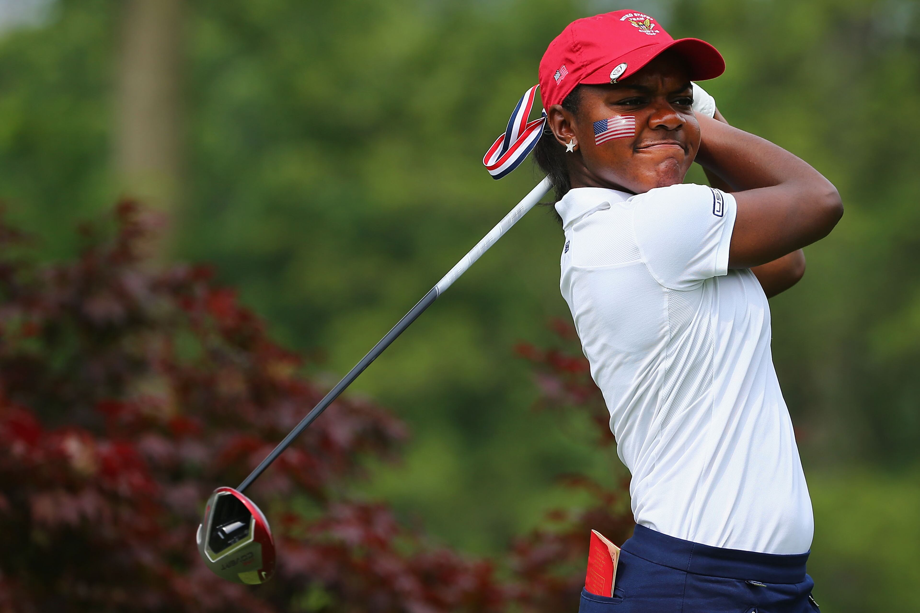 Stackhouse led the U.S. team to the 2014 Curtis Cup title. She was the first African-American player ever named to USA Curtis Cup team. (File photo by Dilip Vishwanat/Getty Images)
