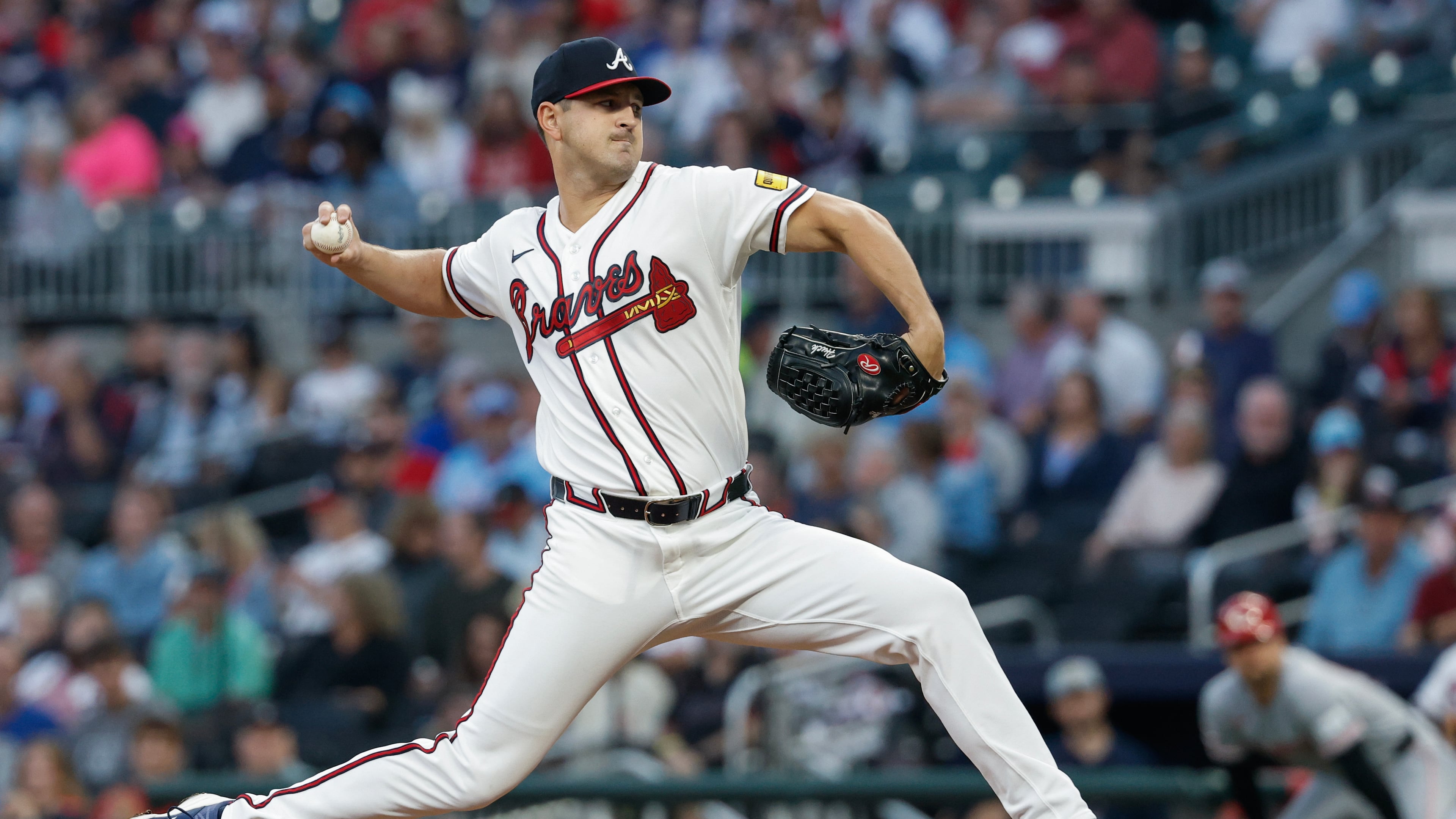 Atlanta right-hander Tyler Mahle will pitch in his first postseason game when the Braves face the Phillies in Game 2 of the National League Wild Card Series. (Erik S. Lesser/AP)