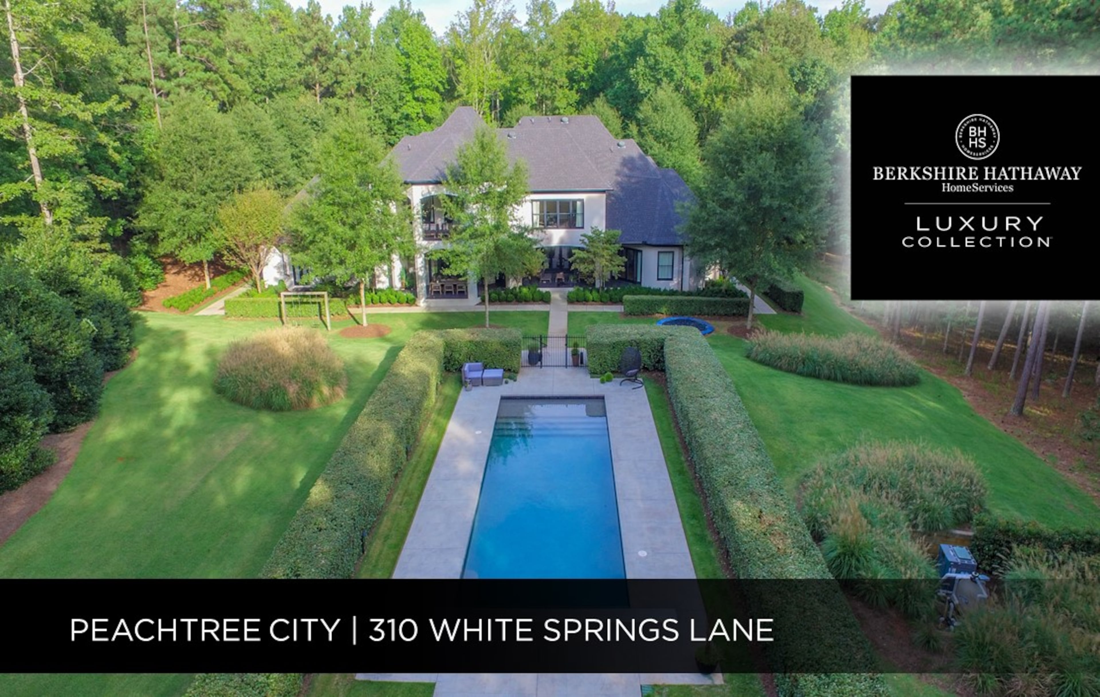 310 White Springs Lane | Peachtree City, GA 3-269 | $2,990,000| The ultimate in privacy, this home is perfectly situated and surrounded by artfully placed landscaping inside this 7.14 +/- acre gated retreat. Comprised of 3 lots, it is the largest residential lot in Peachtree City. A Dutch design inspired home with refined sophistication and a youthful contemporary flair, it was designed and executed by famed architect Piet Boon. It exudes a timeless design with attention to detail for the ultimate experience in a luxury home. | Valerie Howard; 770-318-8165