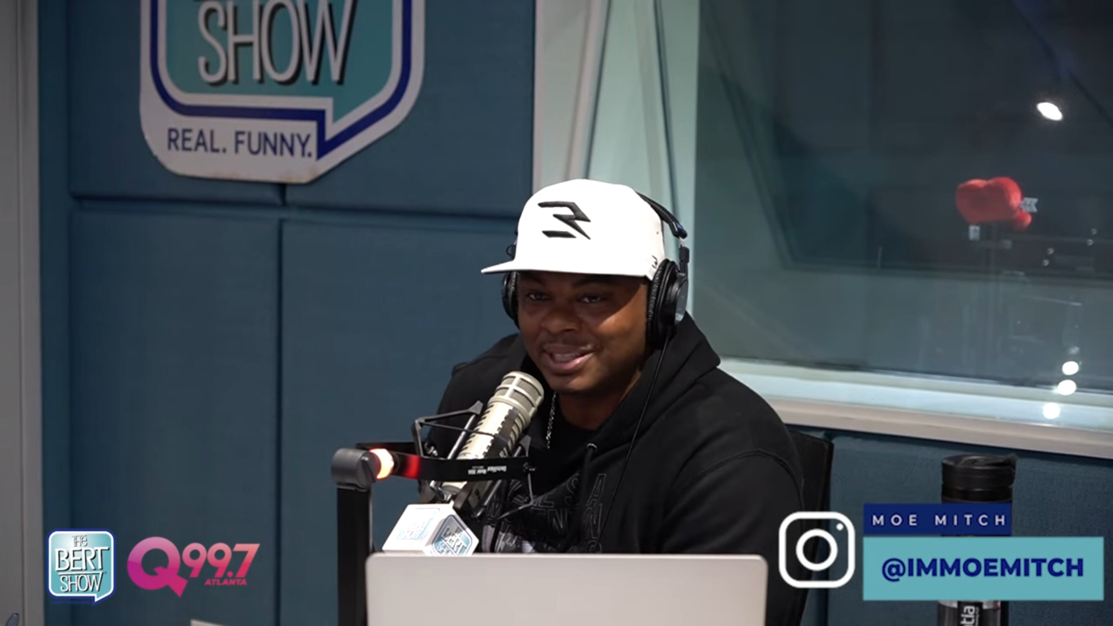 Moe Mitchell during a contest for free vacation days that "The Bert Show" held in June 2025 that caused some friction later on when Mitchell tried to "cash" in the vacation days. (Screengrab/The Bert Show)