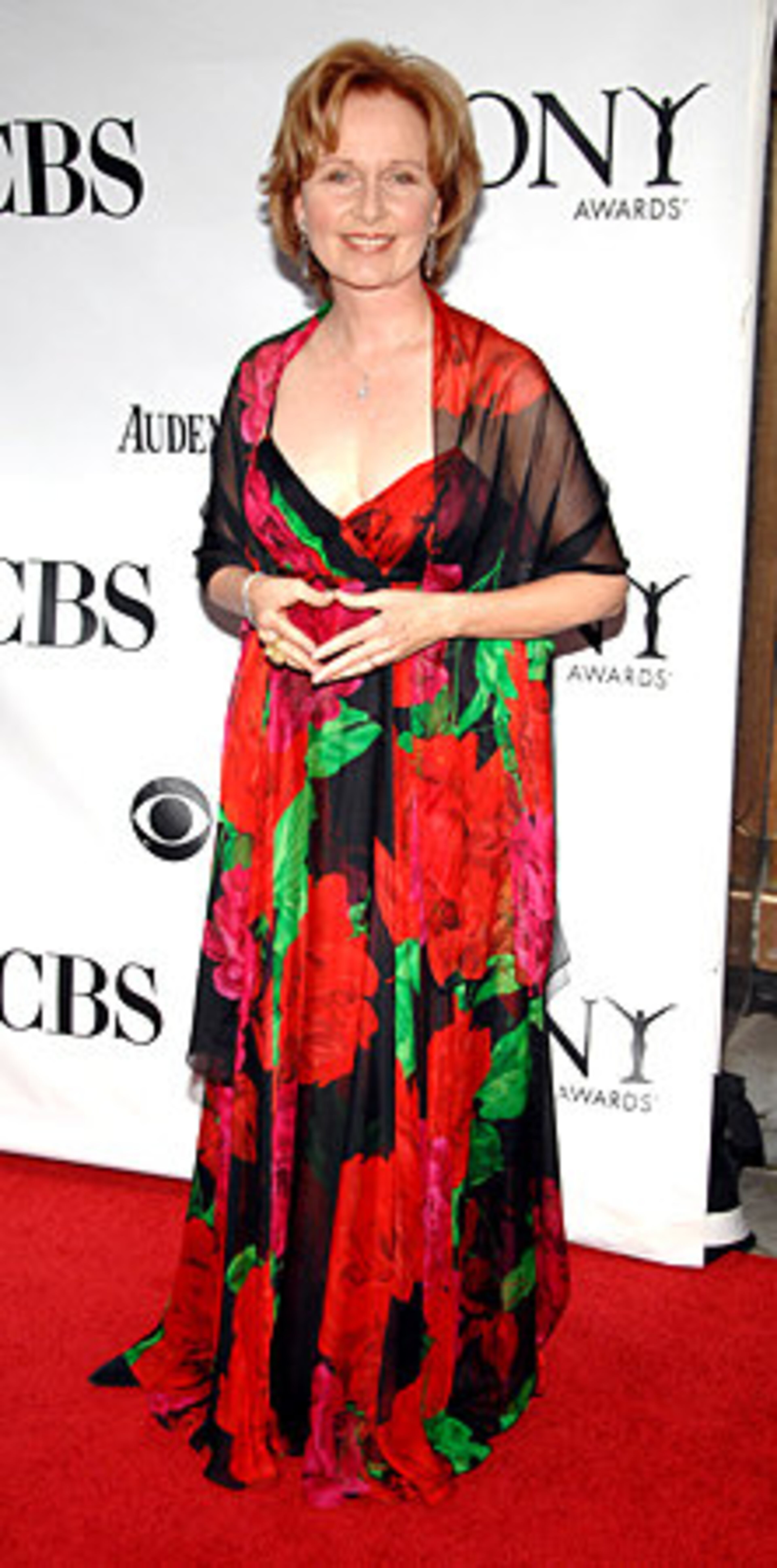 Kate Burton, a presenter at the show, arrives.