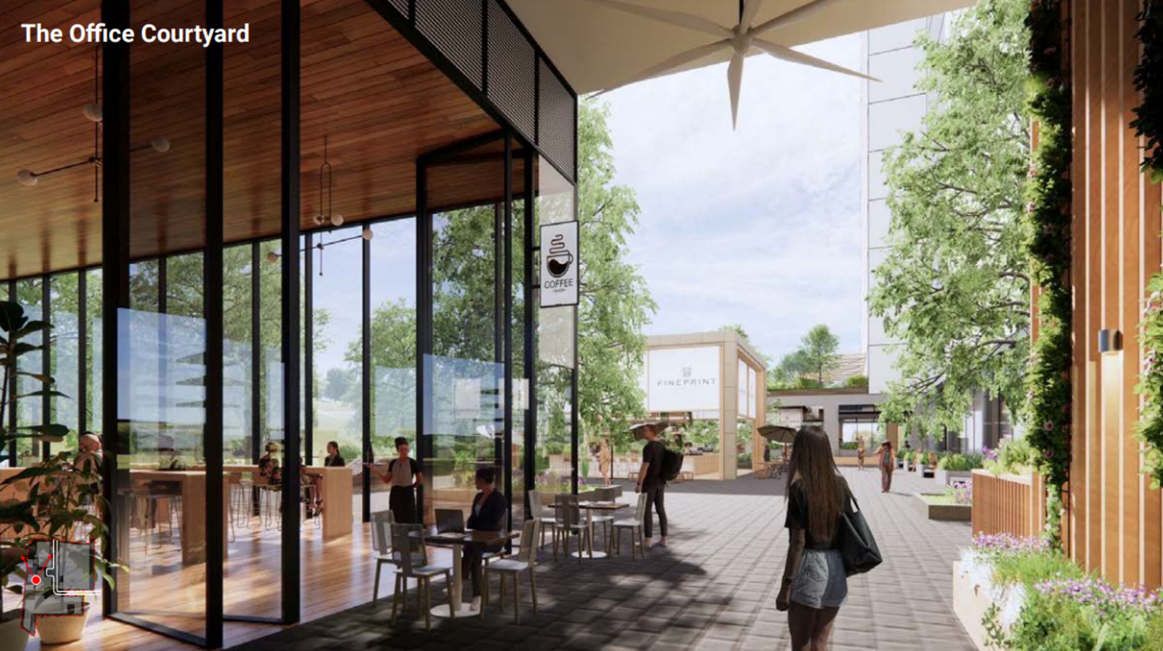 Portman Holdings' plan for Amsterdam Walk's redevelopment includes multiple outdoor features to connect to the Beltline and Piedmont Park.