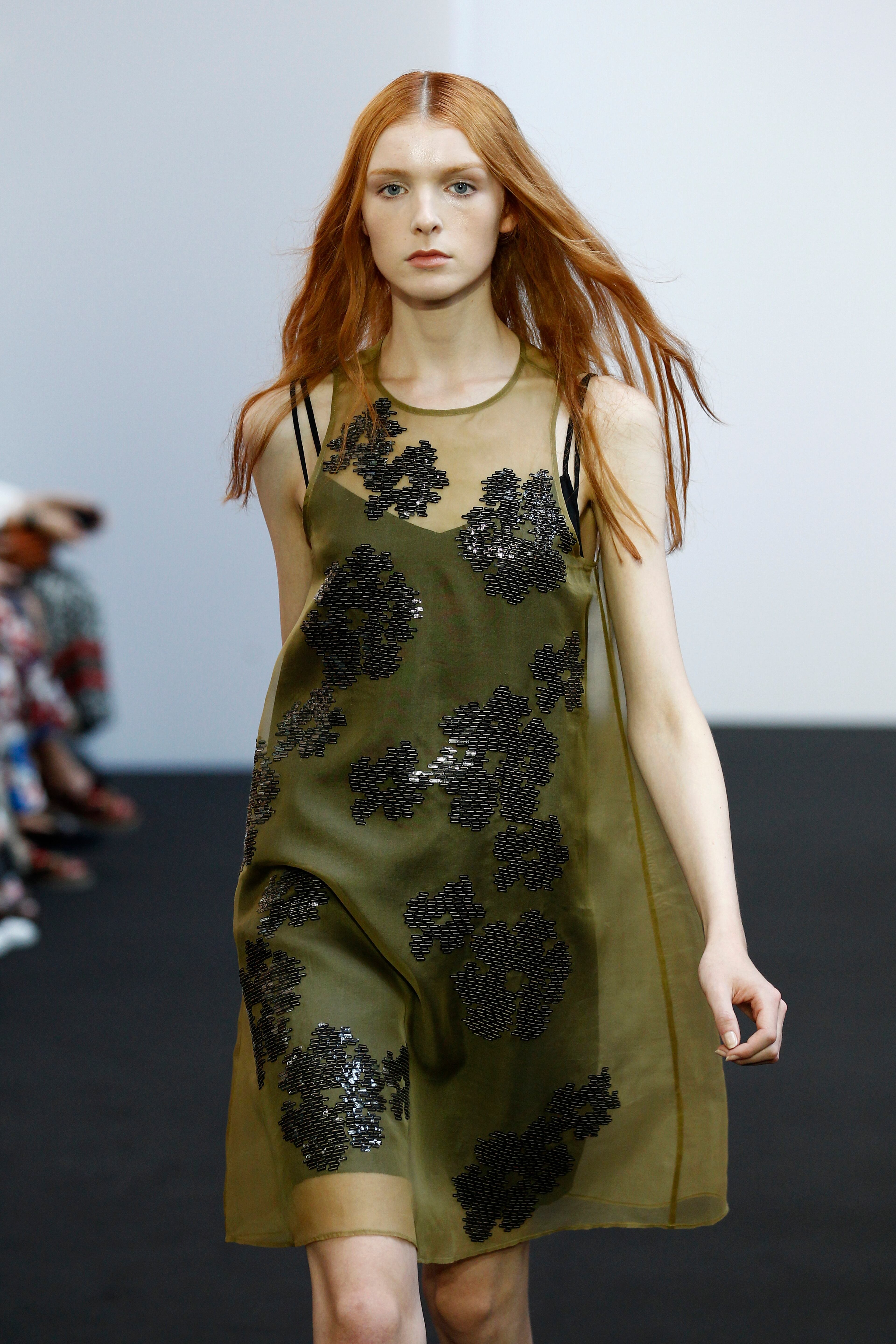 BERLIN, GERMANY - JULY 10: A model walks the runway at the Schumacher show during the Mercedes-Benz Fashion Week Spring/Summer 2015 at Sankt Elisabeth Kirche on July 10, 2014 in Berlin, Germany. (Photo by Peter Michael Dills/Getty Images for Schumacher)