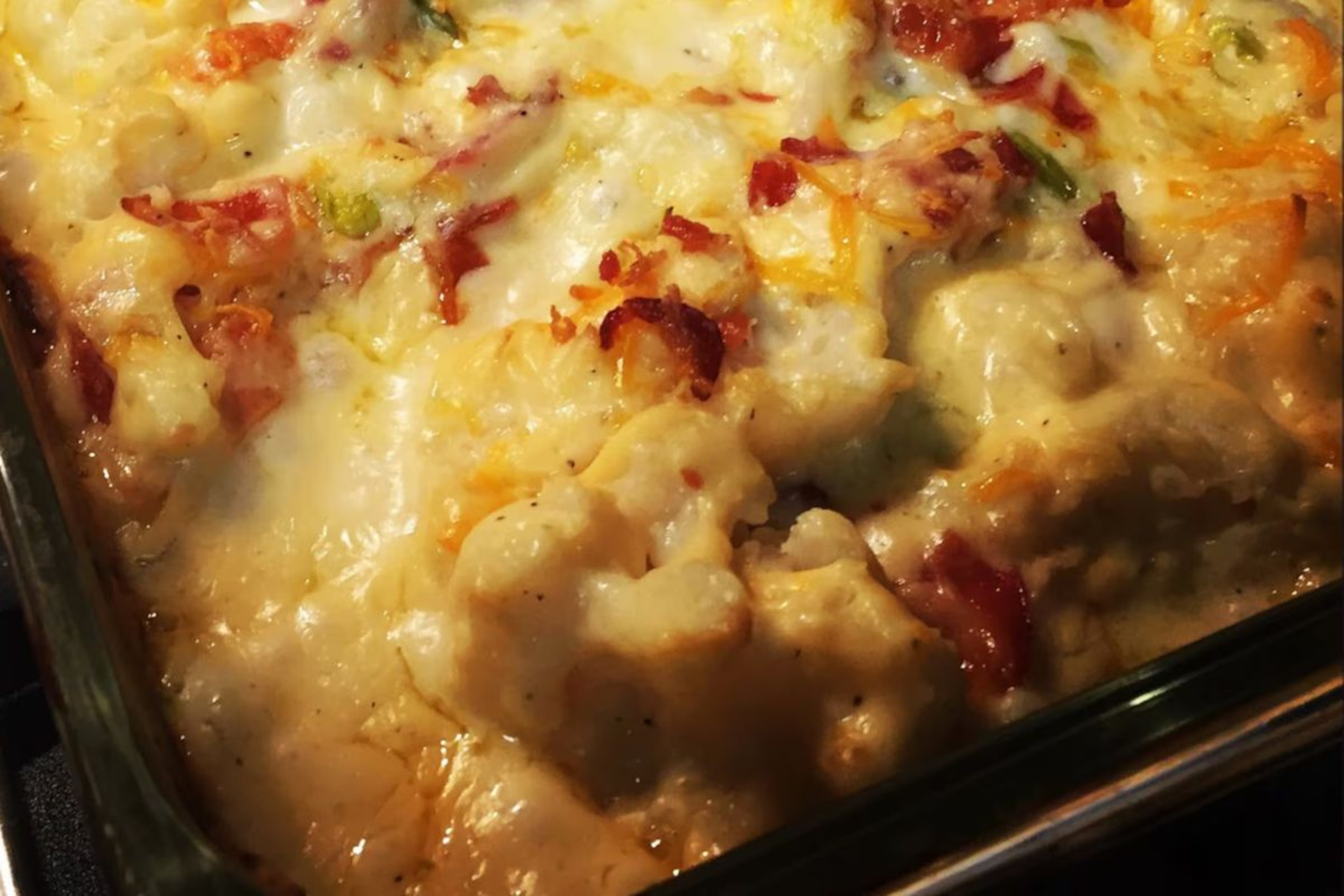 Loaded Cauliflower Bake oozes with cheese. (Susan Selasky)