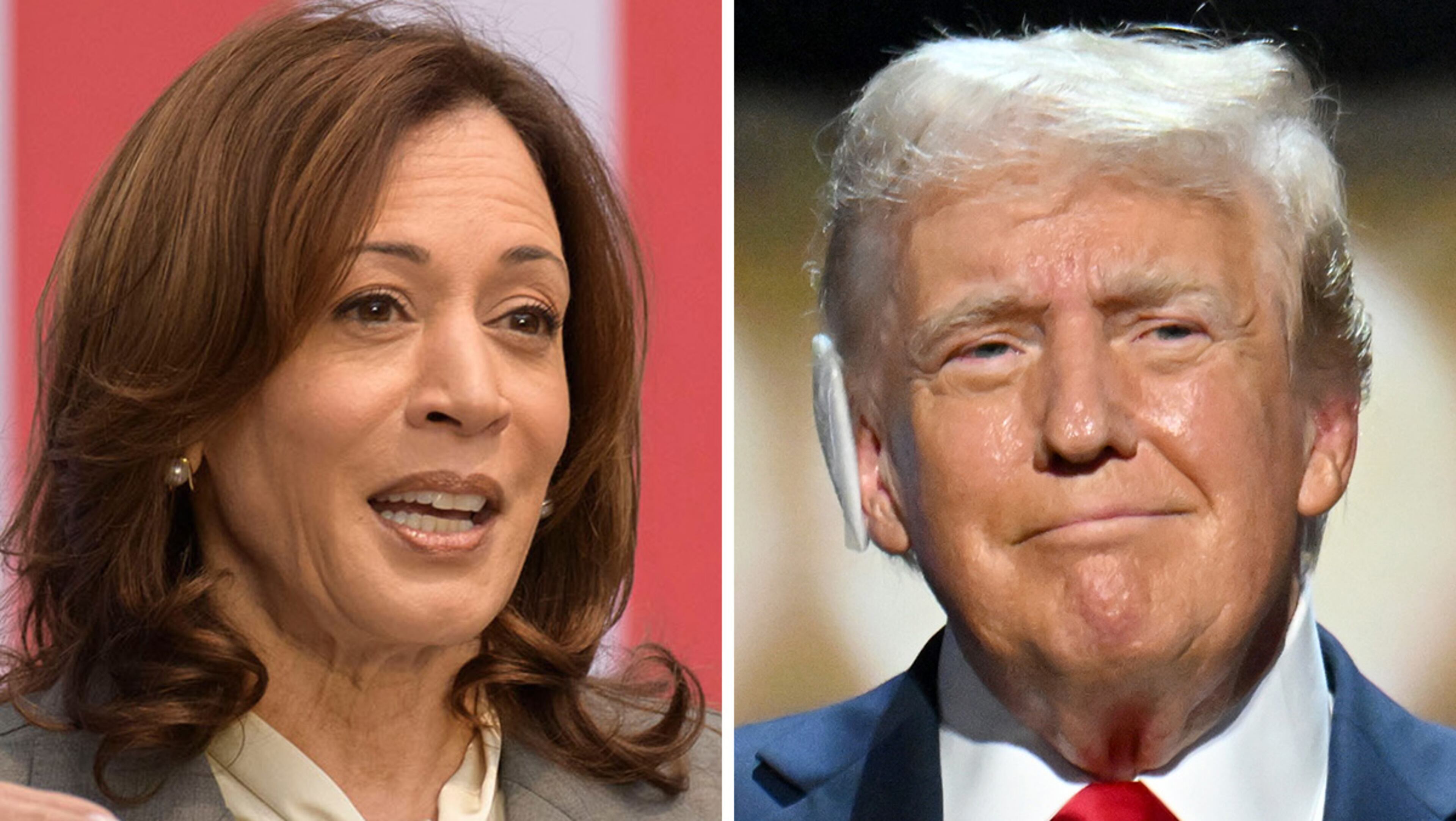 Vice President Kamala Harris (left) and former President Donald Trump (right).
