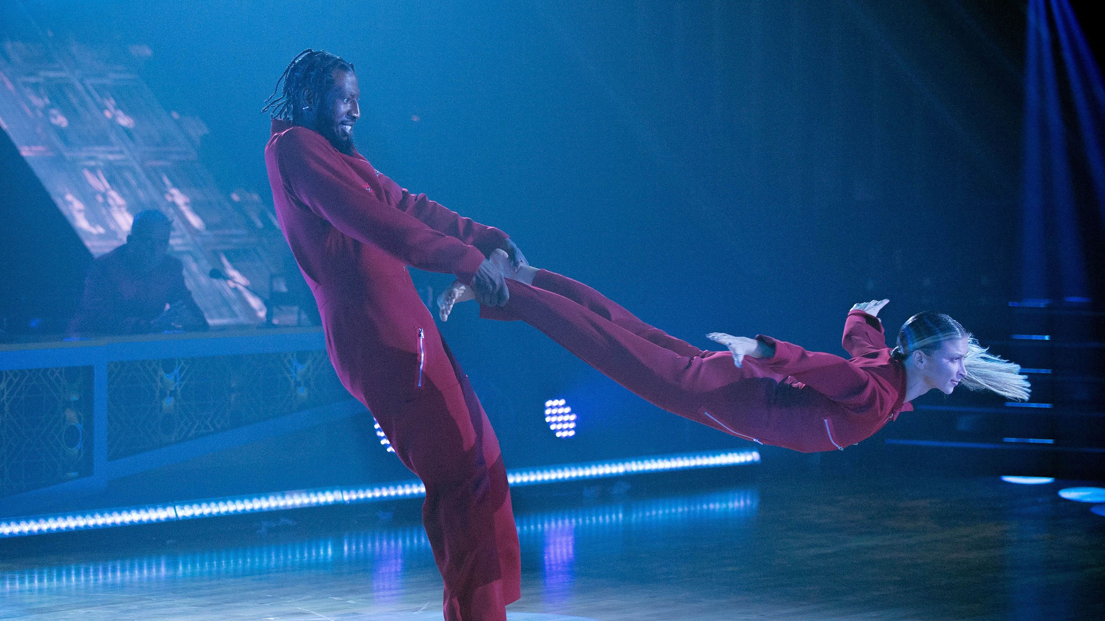 Iman Shumpert (left) received kudos from his dance on "Horror Night" on "Dancing with the Stars" that aired Oct. 25.(ABC/Eric McCandless)