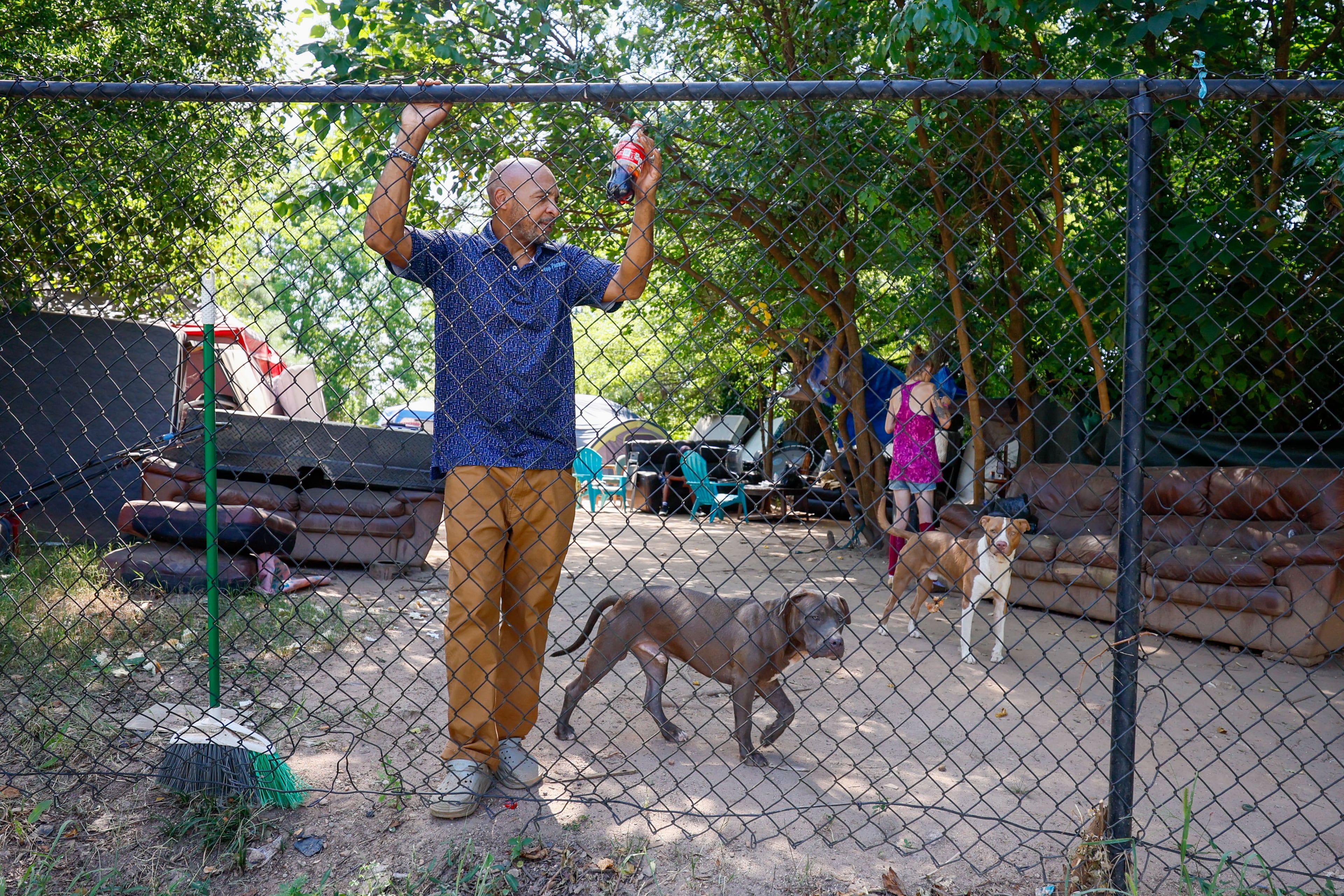 Willie Jeffries, 60, seen last August near his tent when he was living at the Cooper Street encampment before he received housing, only to be evicted this month. (Miguel Martinez/AJC)