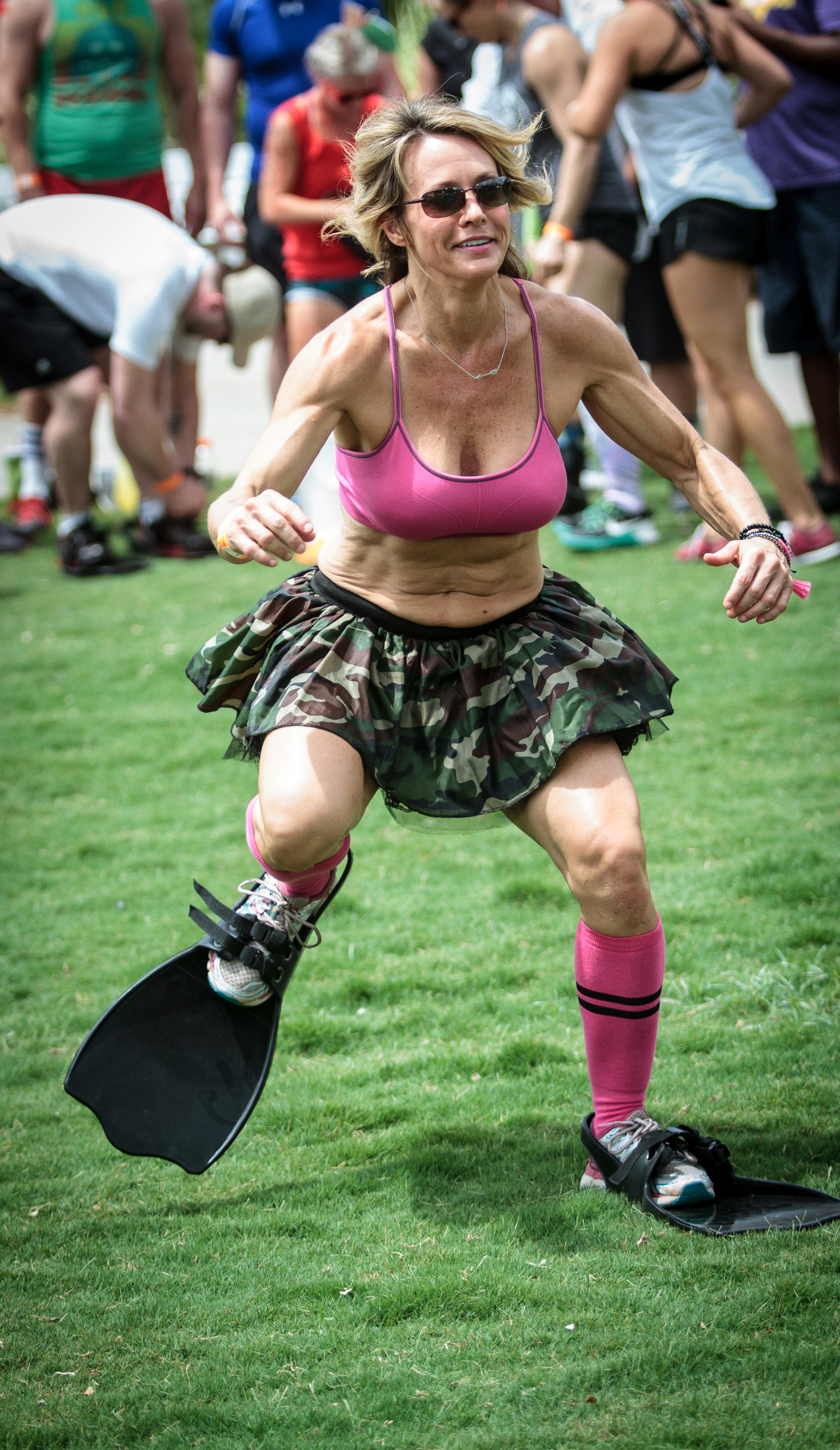 Lura Hamil makes her way across Historic Fourth Ward Park during the Duck Dynasty Race during Atlanta Field Day in Atlanta, Ga. Saturday, July 16, 2016. STEVE SCHAEFER / SPECIAL TO THE AJC