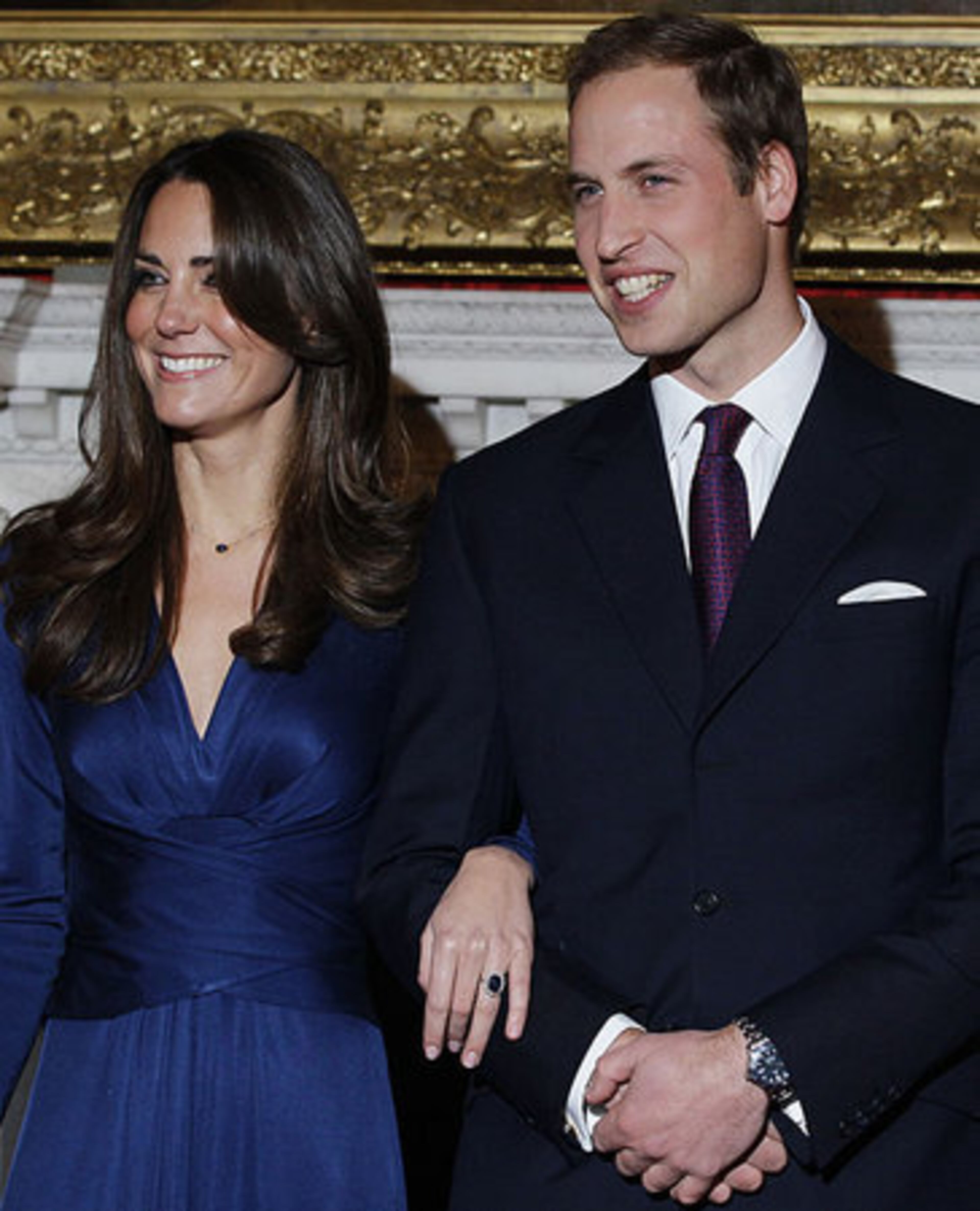 Britain's Prince William and his fiancee Kate Middleton at St. James's Palace in London, Tuesday Nov. 16, 2010, after they announced their engagement.