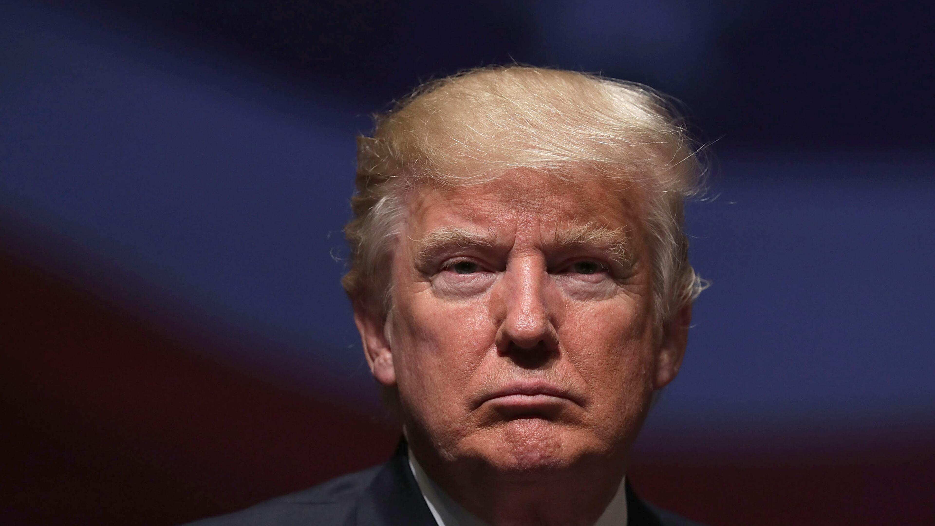 VIRGINIA BEACH, VA - SEPTEMBER 06: Republican presidential nominee Donald Trump pauses during a campaign event September 6, 2016 in Virginia Beach, Virginia. Trump participated in a discussion with retired Army Lieutenant General Michael Flynn. (Photo by Alex Wong/Getty Images)
