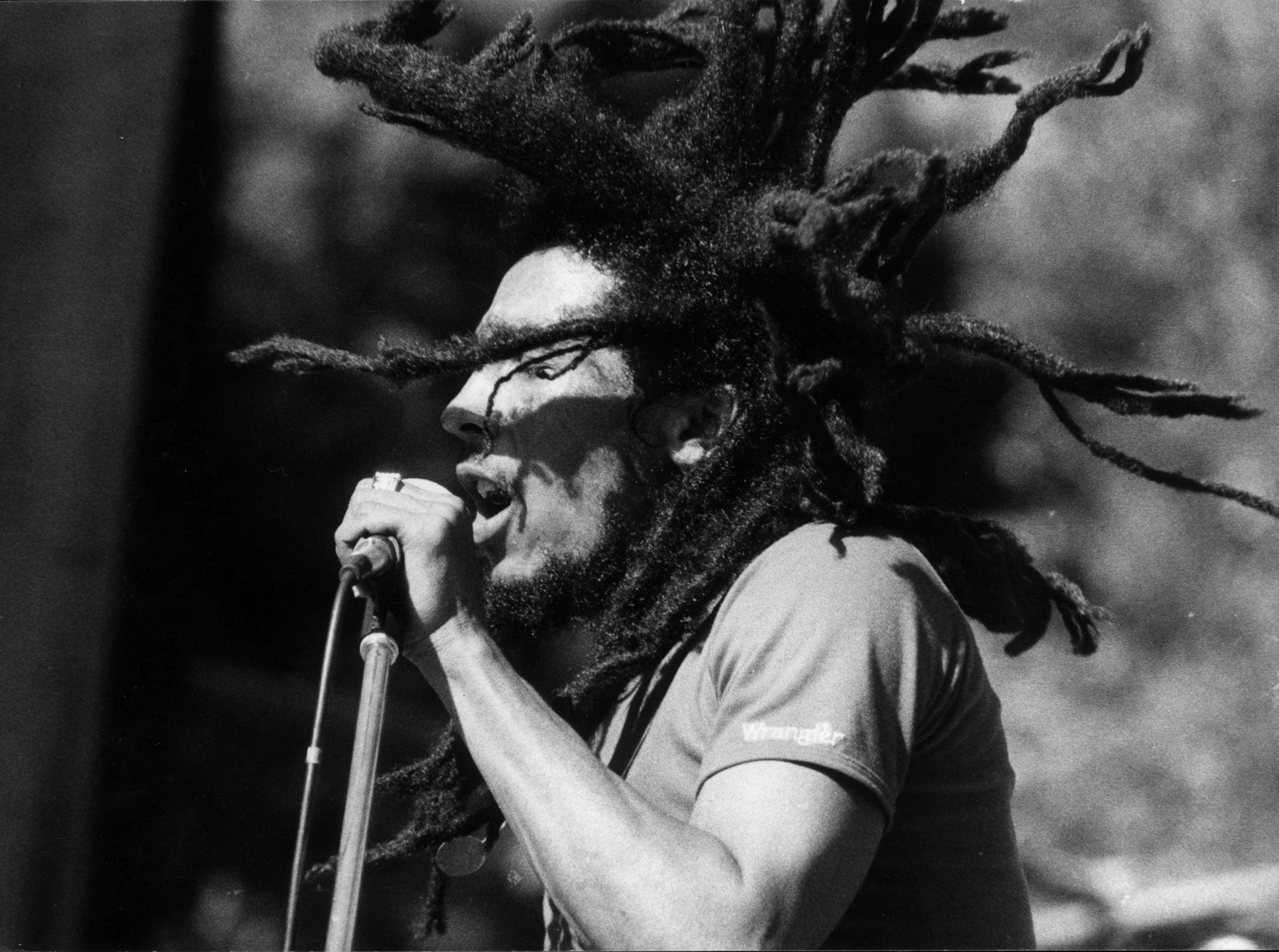 Jamaican reggae star Bob Marley (1945-1981).