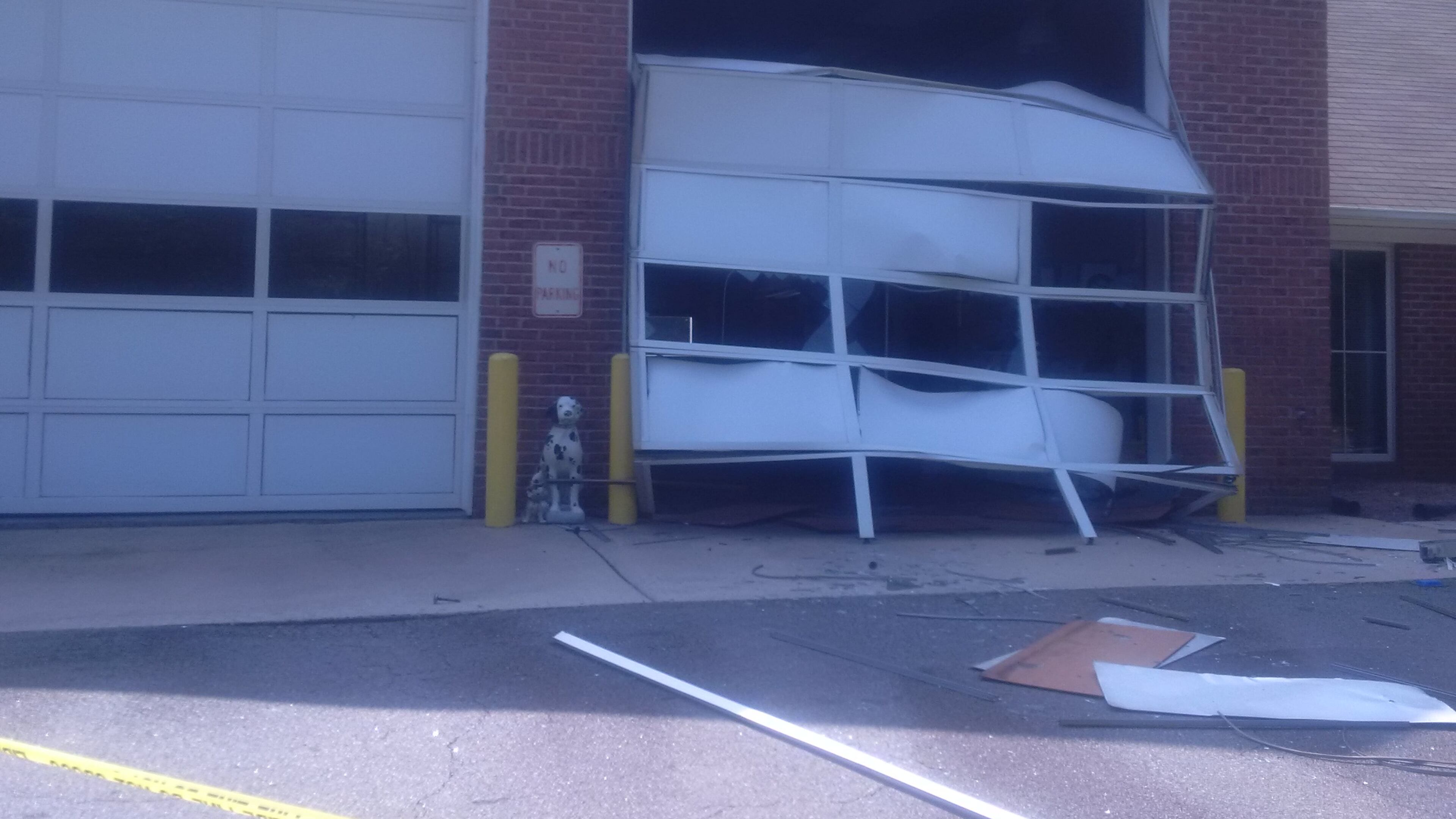 Damage to the Paulding County fire station on Tabor Church Road. (Credit: Paulding County Fire Department)