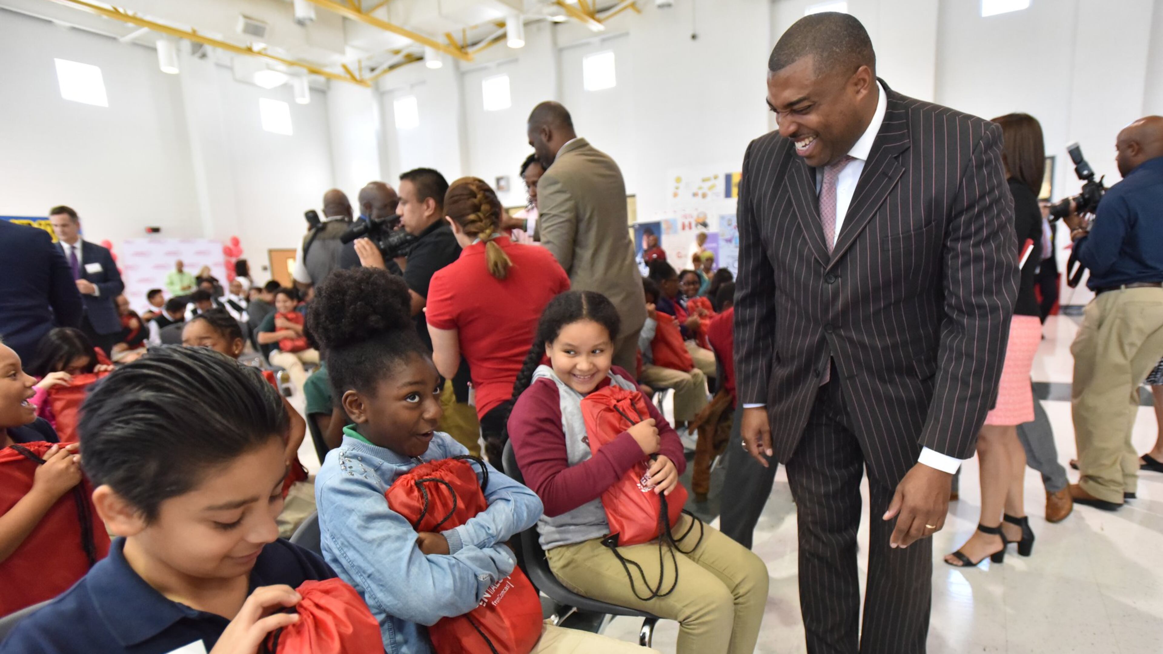 Clayton County superintendent Morcease Beasley, shown here at Morrow Middle School in October, emphasized the importance of community engagement in his state-of-the-schools speech Tuesday evening in Jonesboro. HYOSUB SHIN / HSHIN@AJC.COM