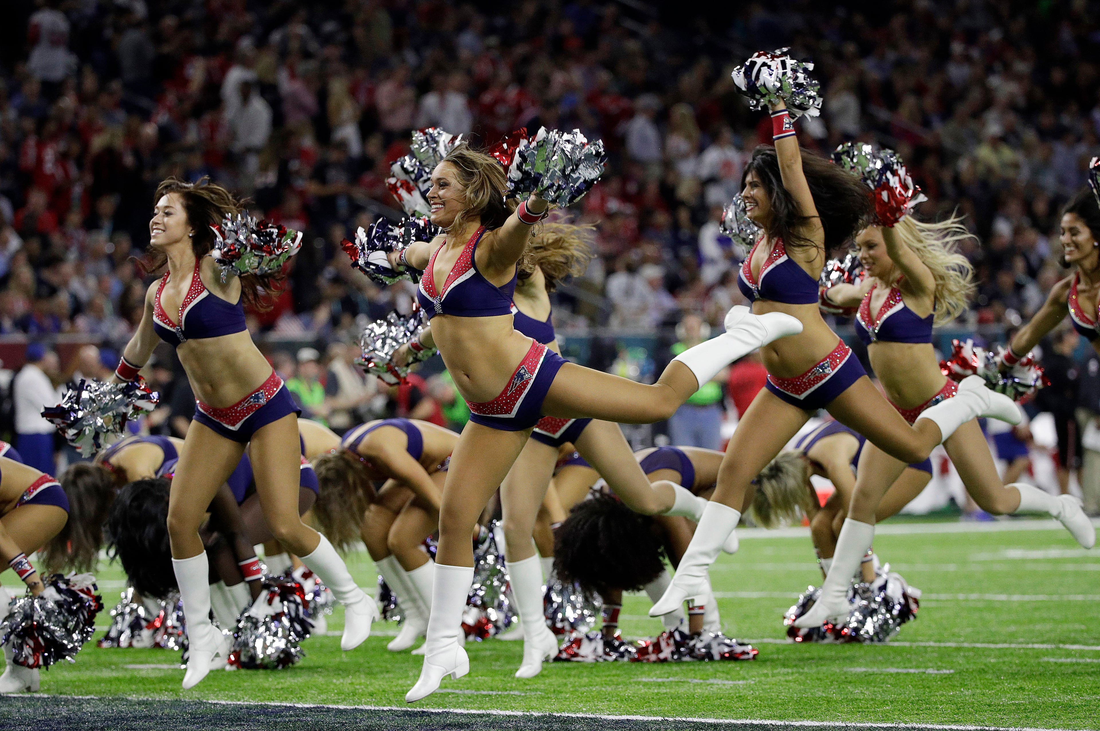 New England Patriots cheerleaders perform during the first half of the NFL Super Bowl 51 football game between the Atlanta Falcons and the New England Patriots Sunday, Feb. 5, 2017, in Houston. (AP Photo/Jae C. Hong)