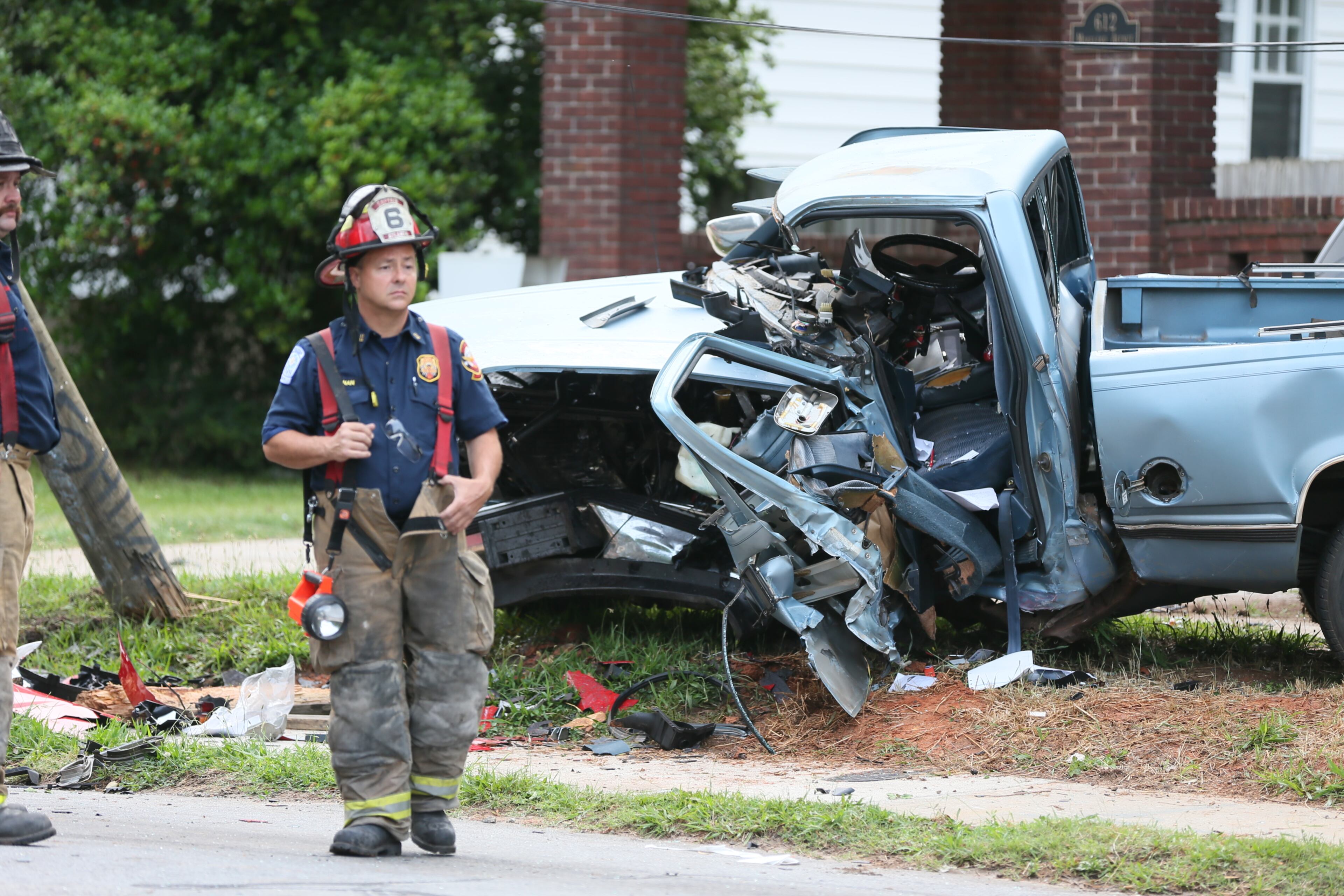 All lanes of Moreland Avenue were blocked Friday morning after a wreck involving an off-duty police officer. The MARTA officer was injured in the crash, which happened about 7 a.m. in the 600 block of Moreland near Pendleton Street, south of Glenwood Avenue. JOHN SPINK/JSPINK@AJC.COM