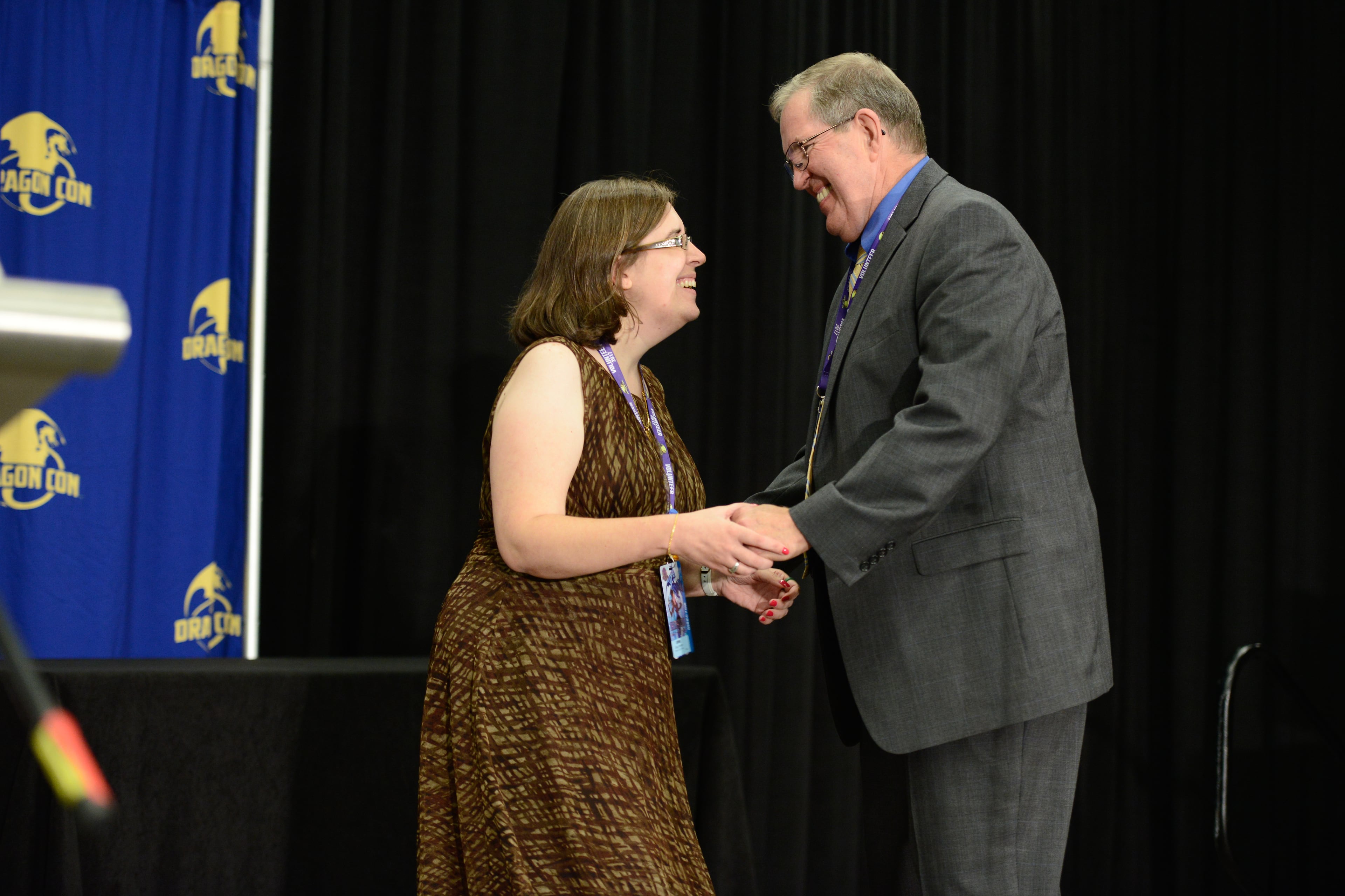 Pat, right, with Jennifer Liang, founder and president of JordanCon, in 2017. (Credit: Dragon Con)
