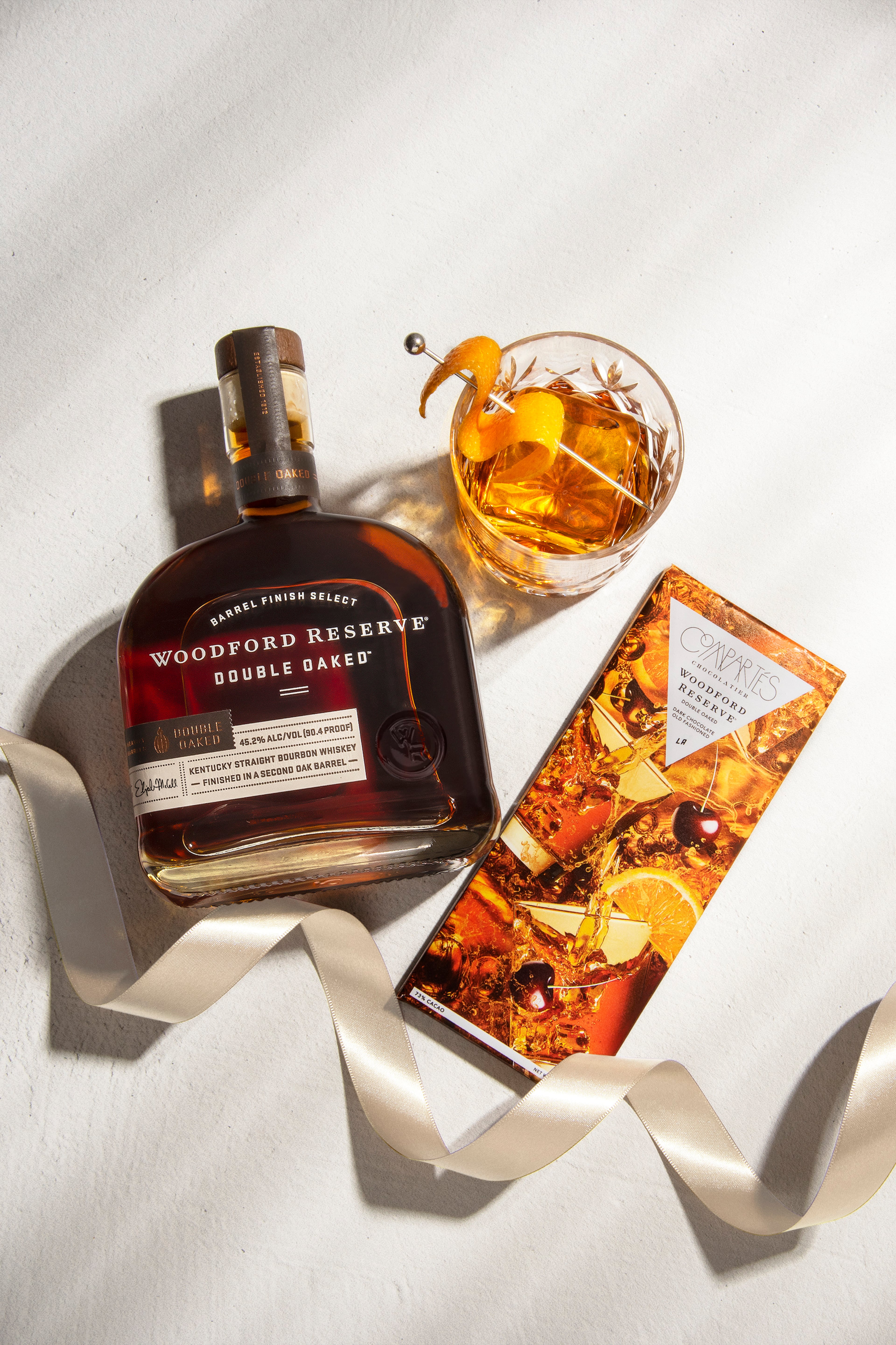 Woodford Reserve's Double Oaked Bourbon is infused into mild dark chocolate in a collaboration with chocolatier Compartés. (Courtesy of Woodford Reserve)