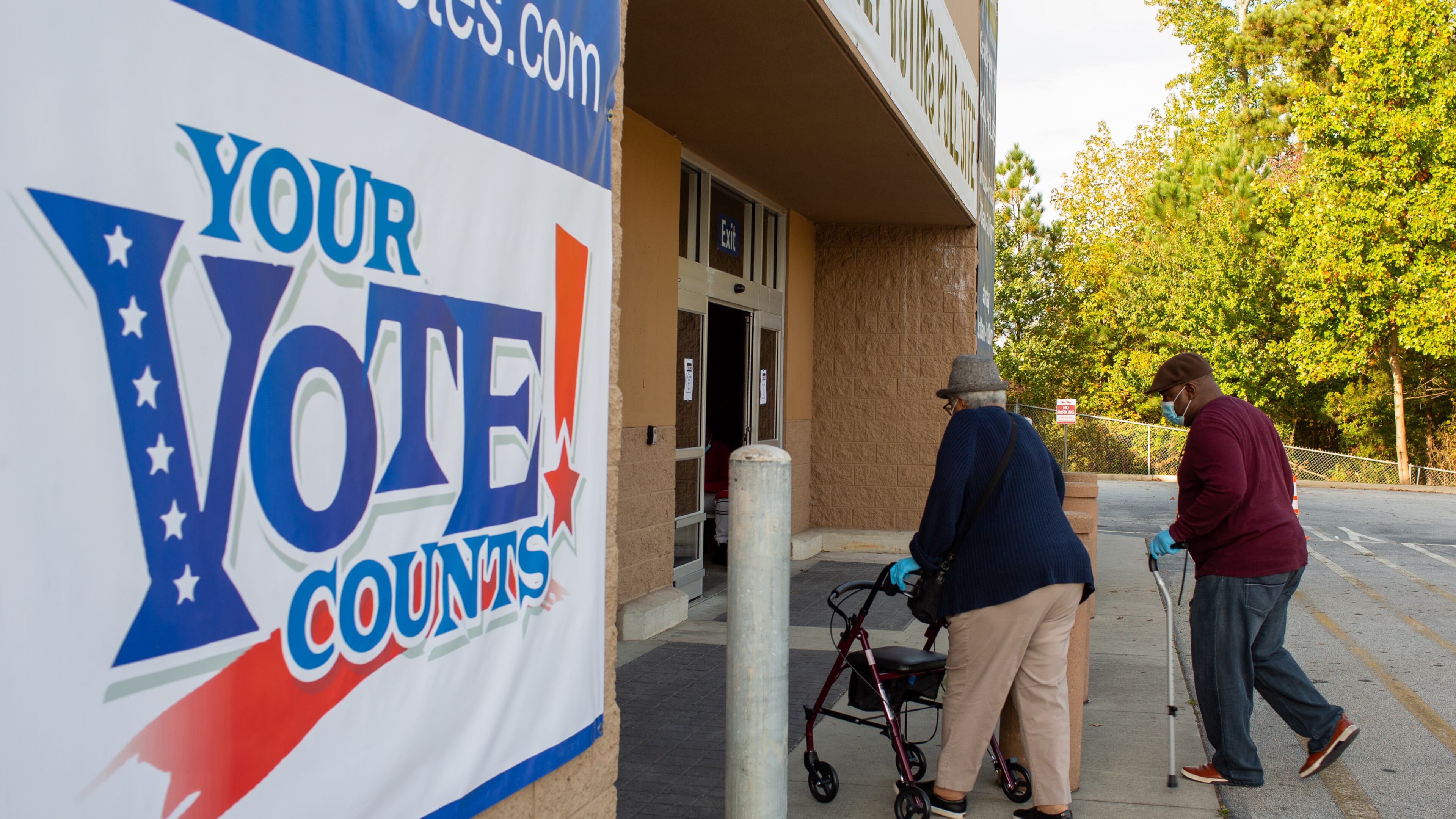 DeKalb County residents vote early at the future Stonecrest City Hall in Stonecrest, Georgia, on Saturday, October 24, 2020. (Rebecca Wright for the Atlanta Journal-Constitution)