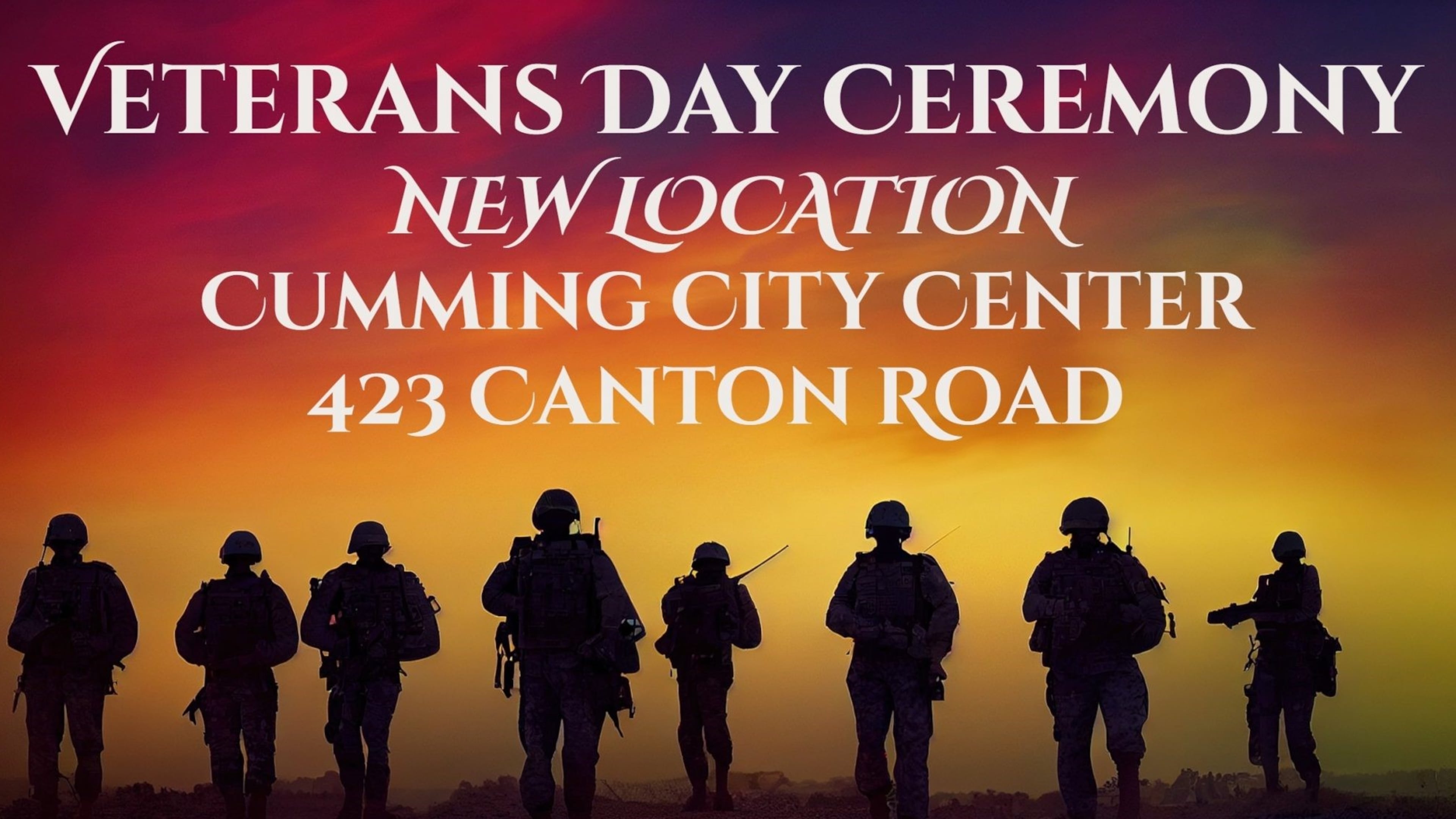 Cumming's Veterans Day Ceremony is at 11 a.m. Nov. 10 at the Lou Sobh Amphitheater, Cumming City Center, 423 Canton Road. (Courtesy of Cumming)